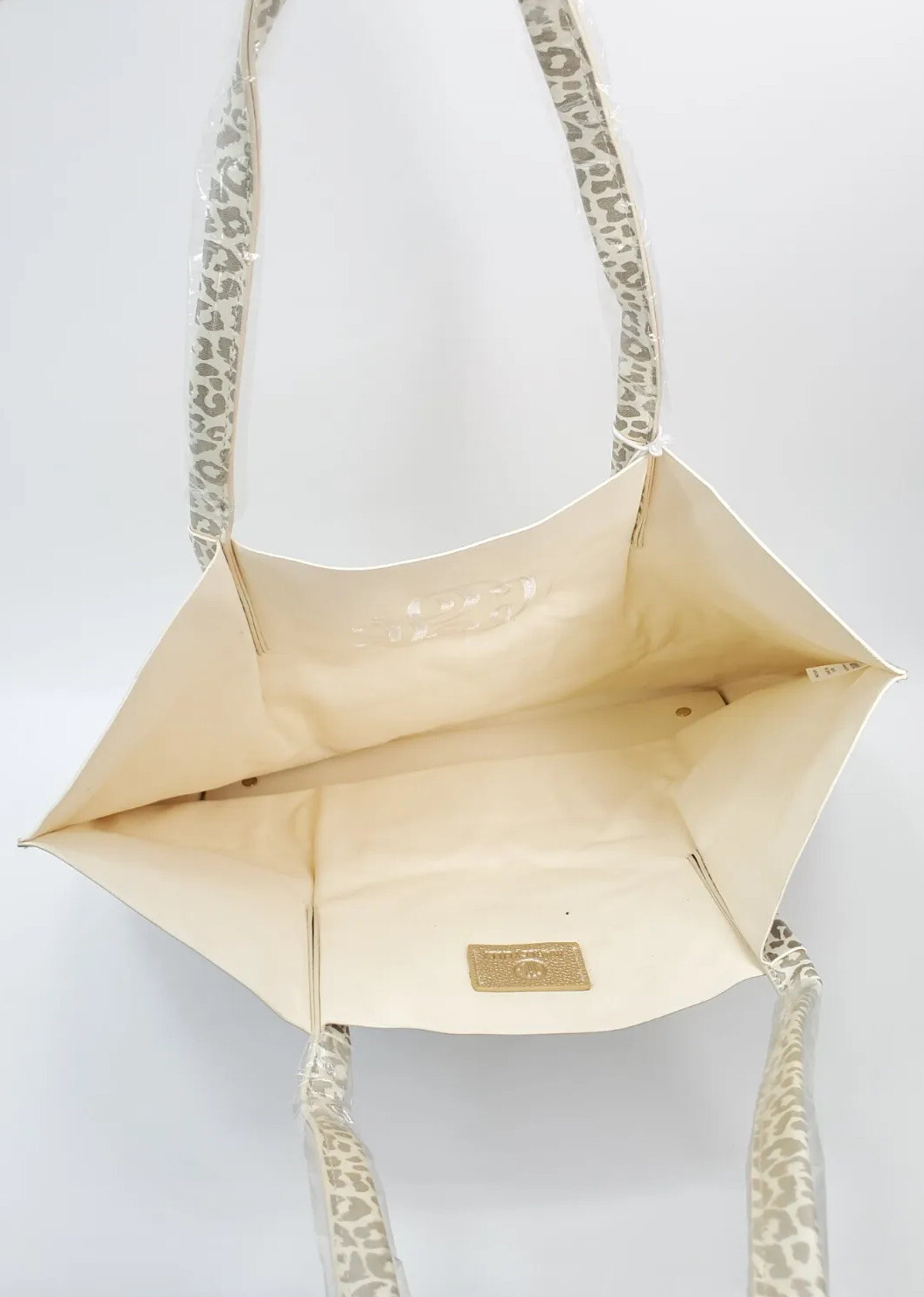 Marleylilly Metallic Ivory & Gold Leopard Tote Bag