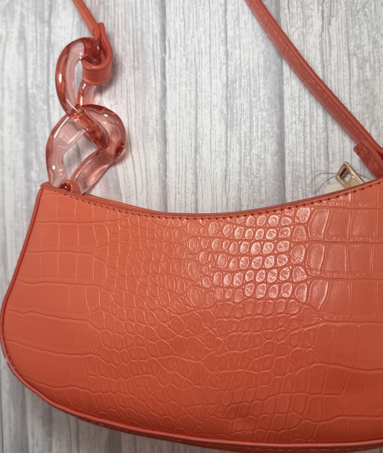 No Boundaries Women’s Contemporary Baguette Handbag in orange