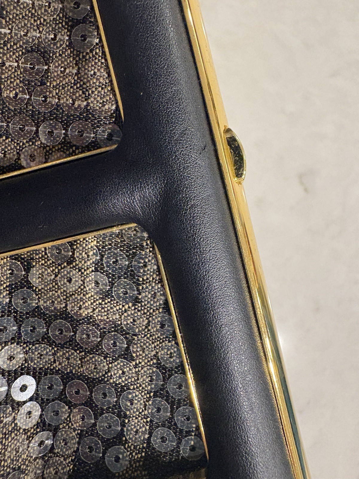 Fendi First Zucca Black/Gray Zucca Sequin Small Clutch/Crossbody Bag