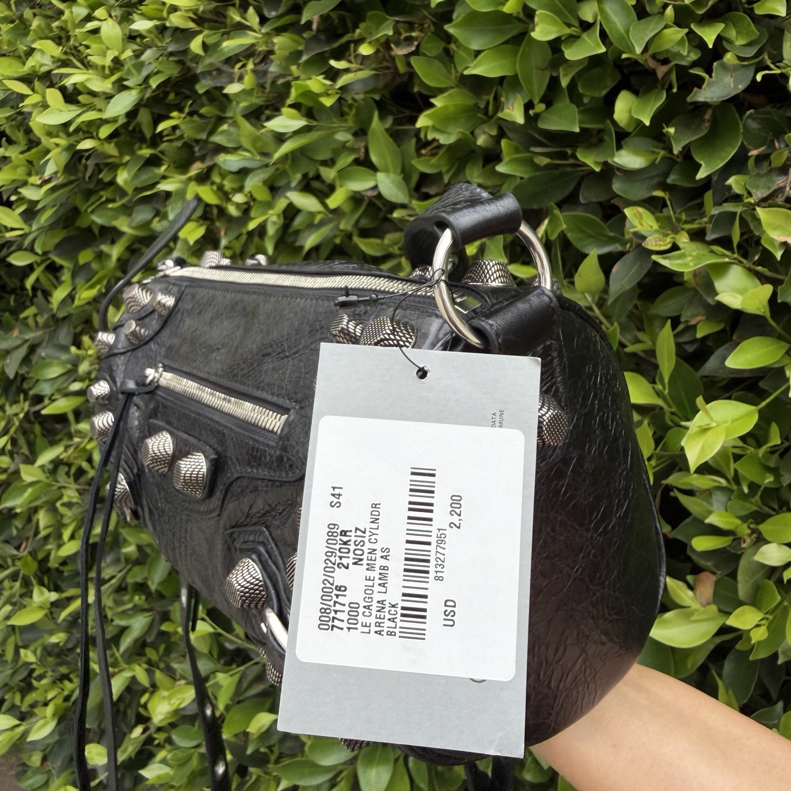 BALENCIAGA MEN’S LE CAGOLE FLAP BAG XS IN BLACK
