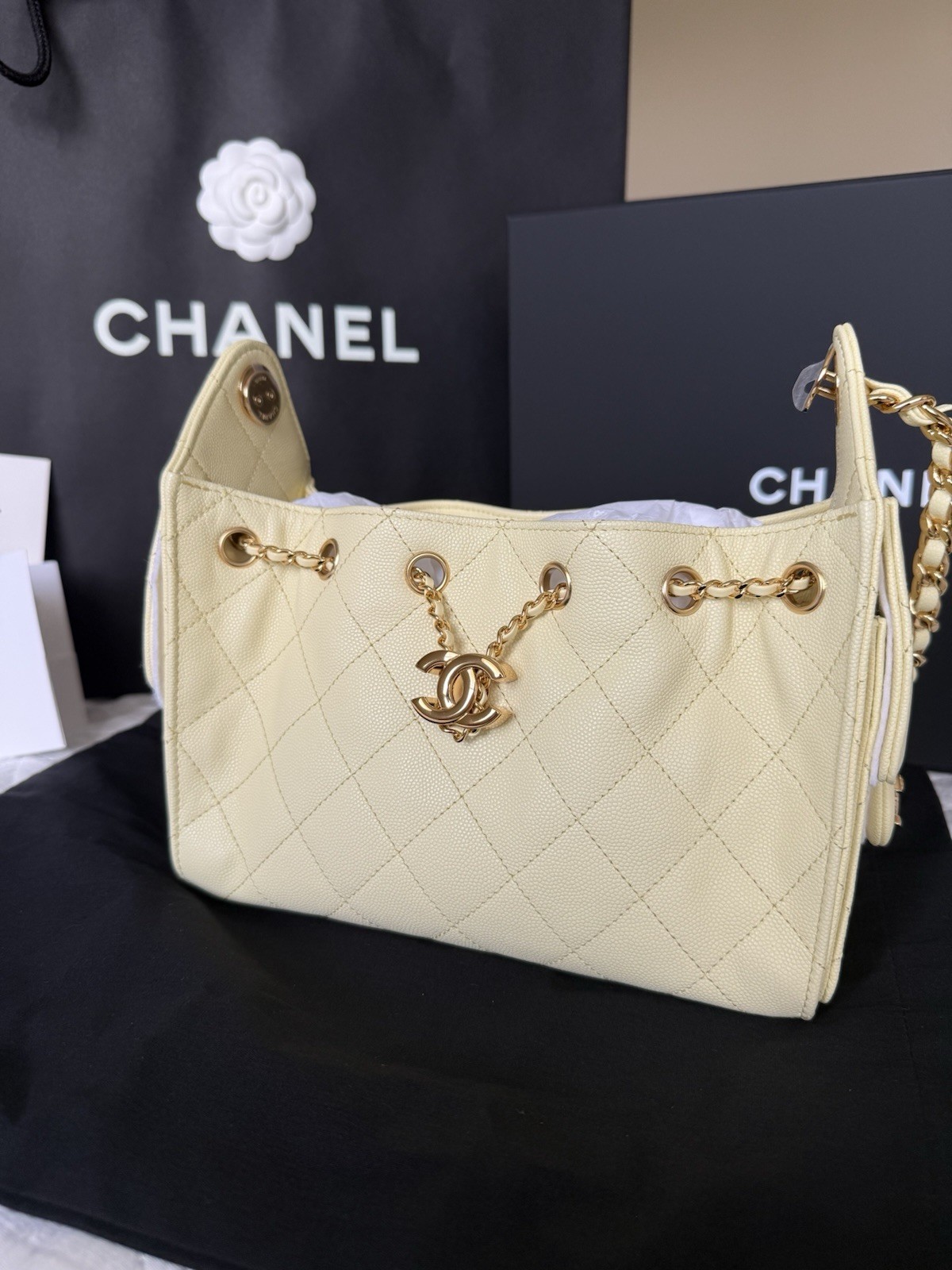 Chanel 25 Mini – Light Yellow Brand New in Box