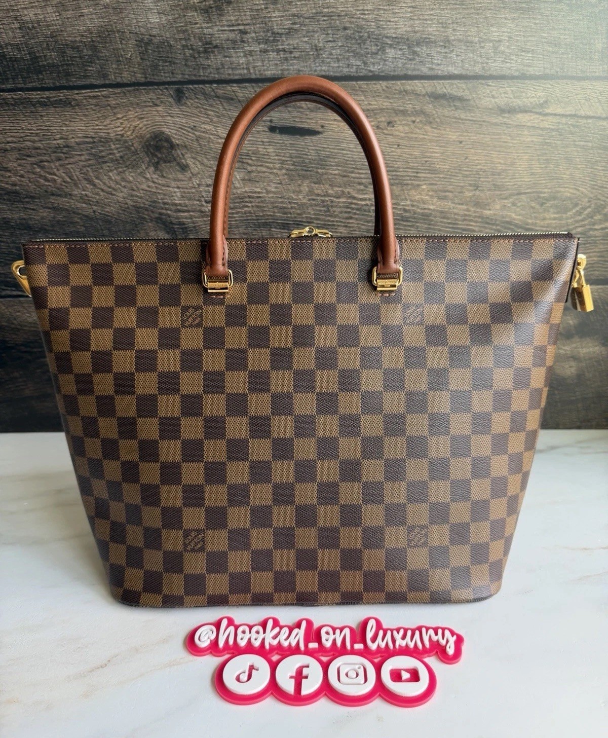 Authentic Louis Vuitton Belmont Damier Ebene Canvas Handbag Purse Tote