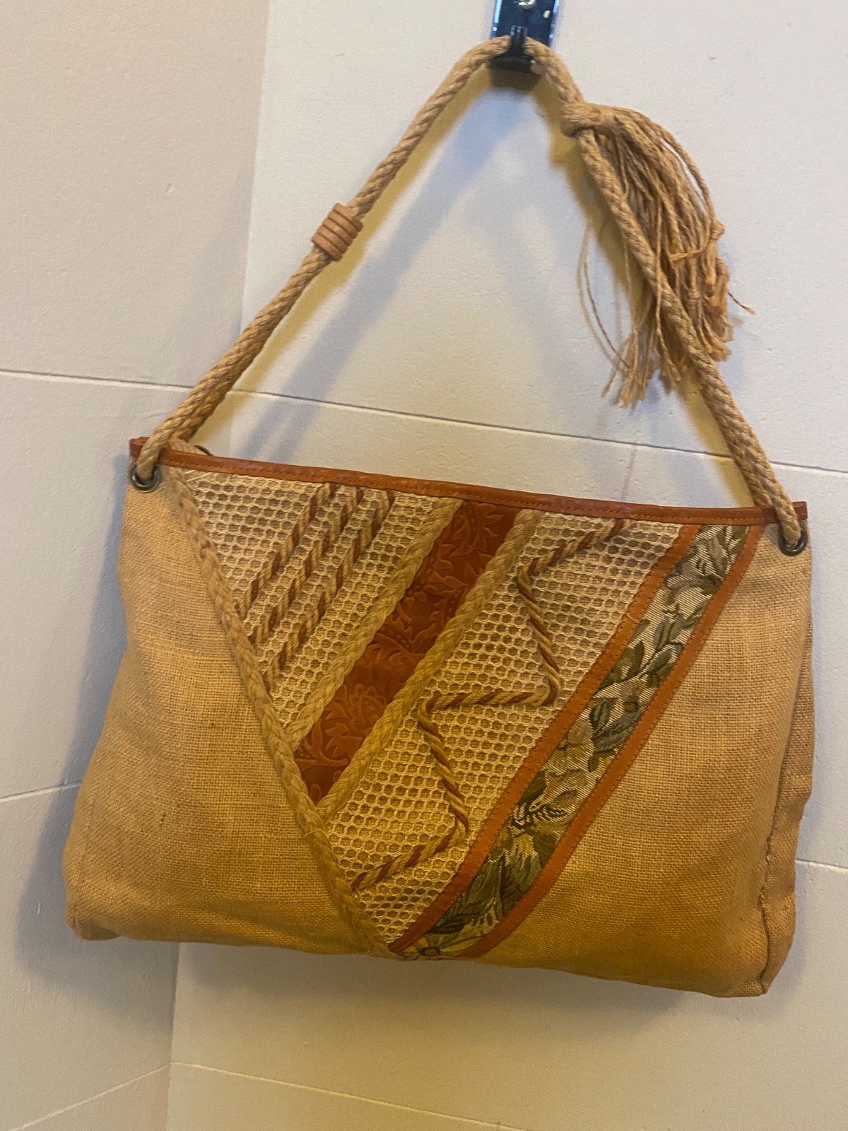 Sand Color Burlap Carry Bag