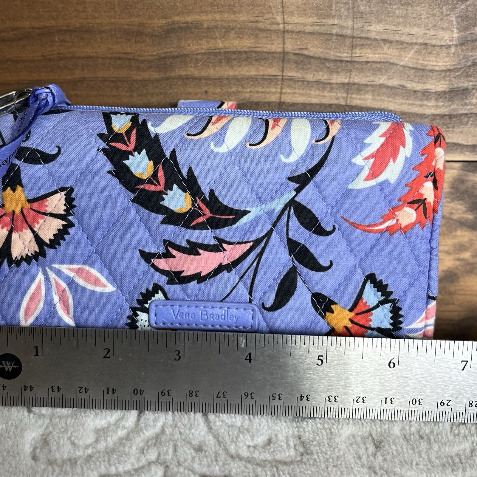 VERA BRADLEY Wristlet Wallet Mural Garden Lavender Multi Floral RFID READ