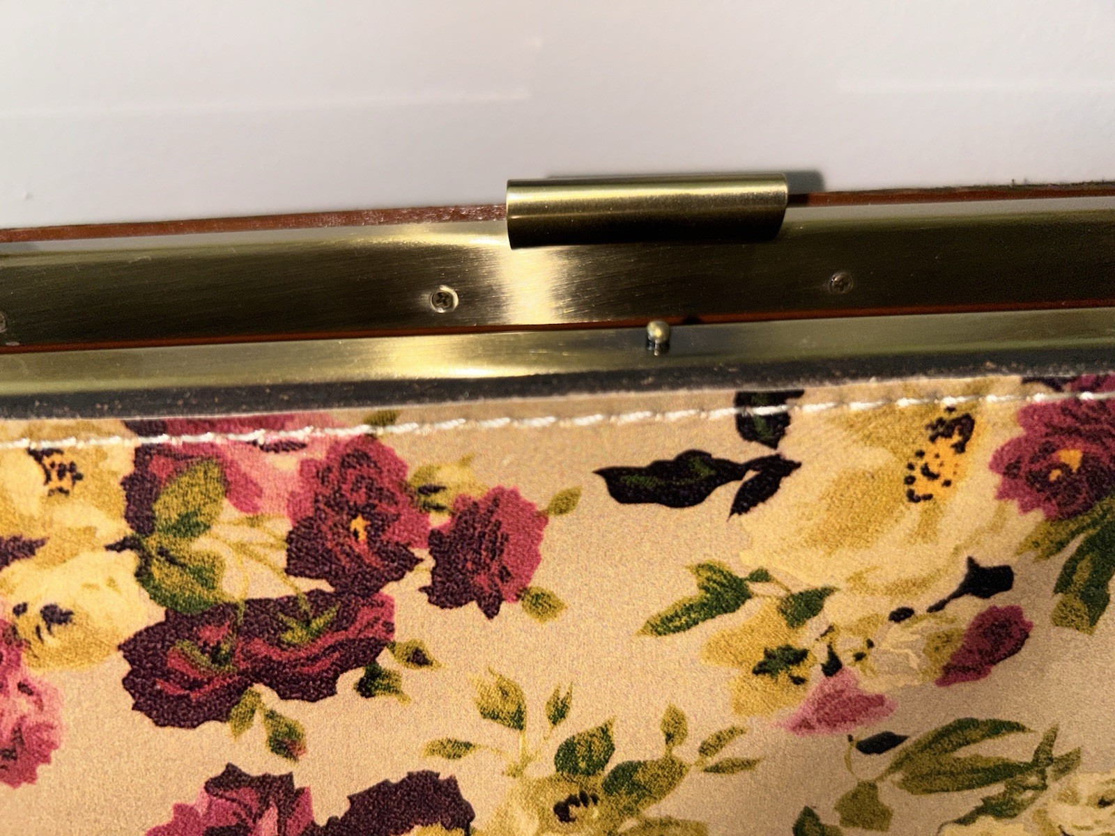 PATRICIA NASH Antique Rose Leather Trim Metal Clasp FERRARA Satchel Purse