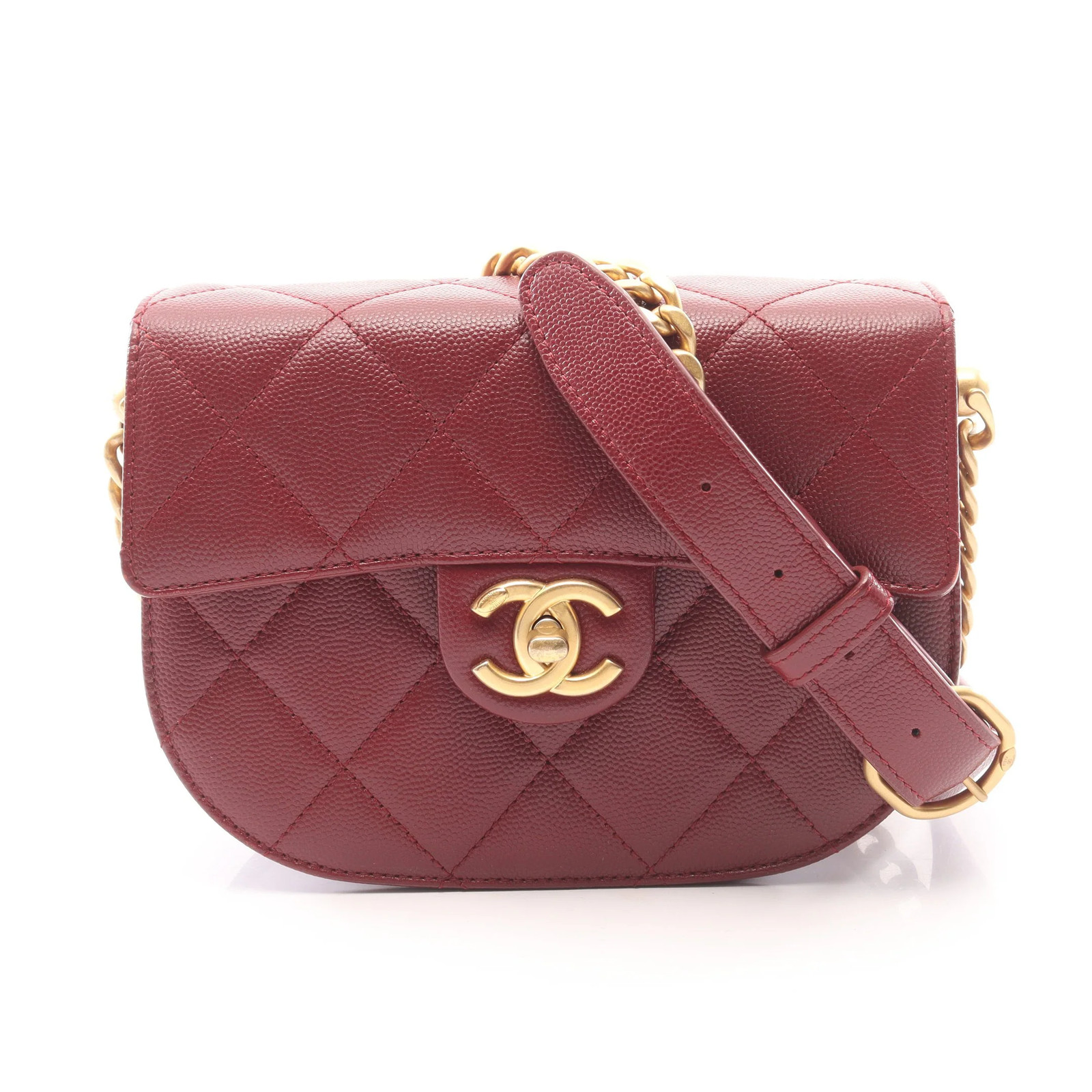 Chanel Matelasse Shoulder Bag Bordeaux Leather #RCB5390