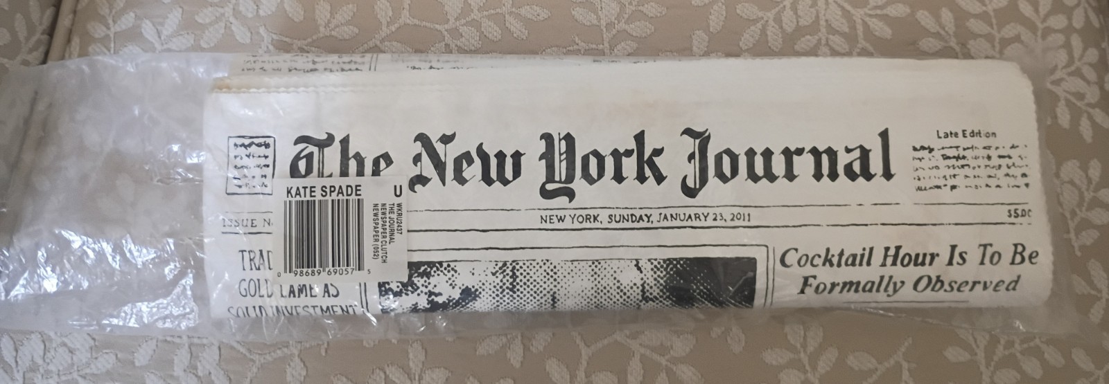 New With Tags Rare Kate Spade The Journal Newspaper Clutch Bag New York Journal