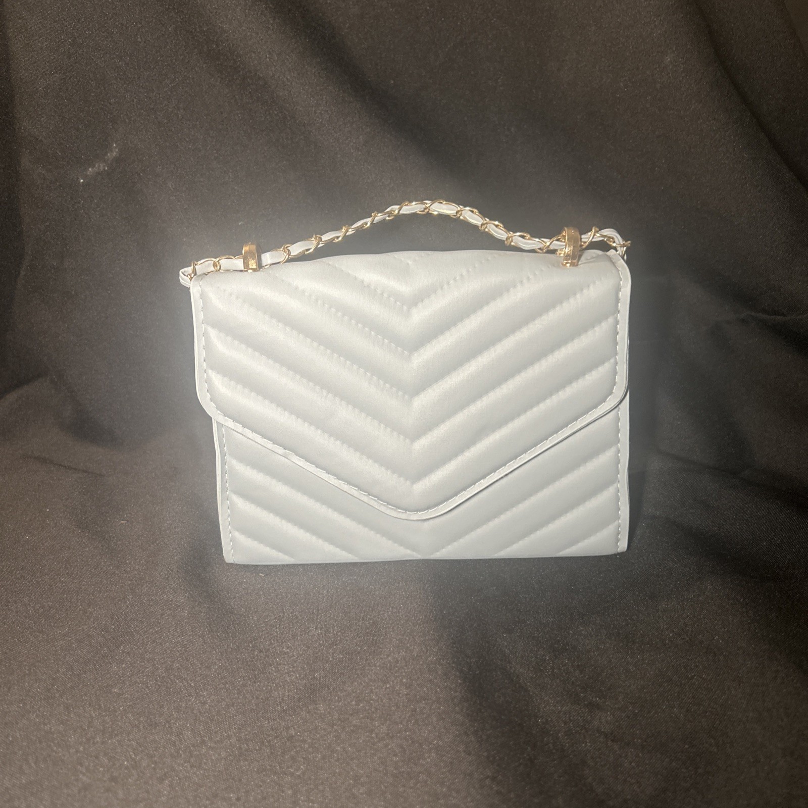 Crossbody handbag Blue Stone With Some Gold Snap Close Purse