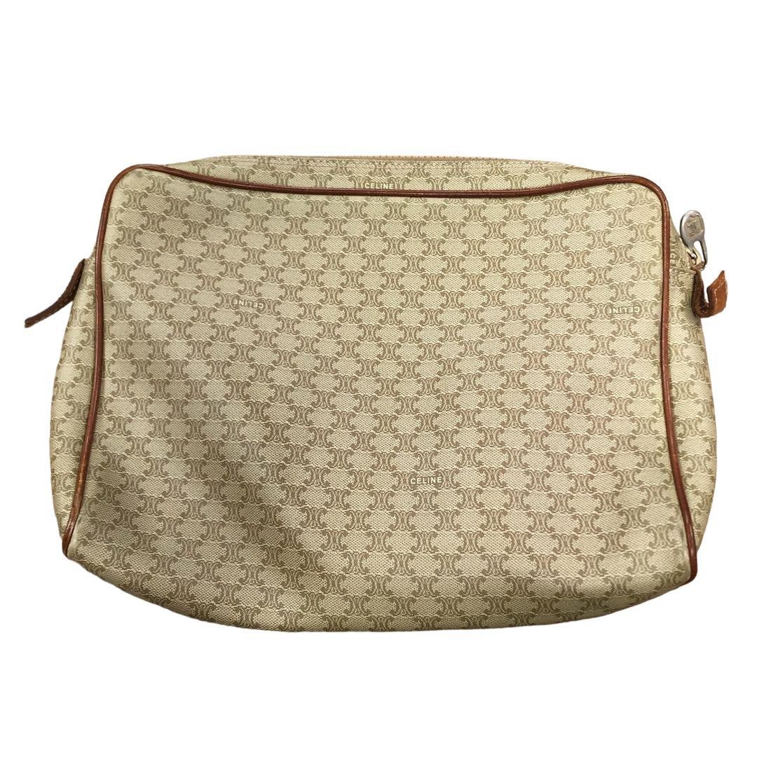 CELINE Macadam Handbag PVC Leather Second Bag 19cm 27.5cm 7cm Vintage