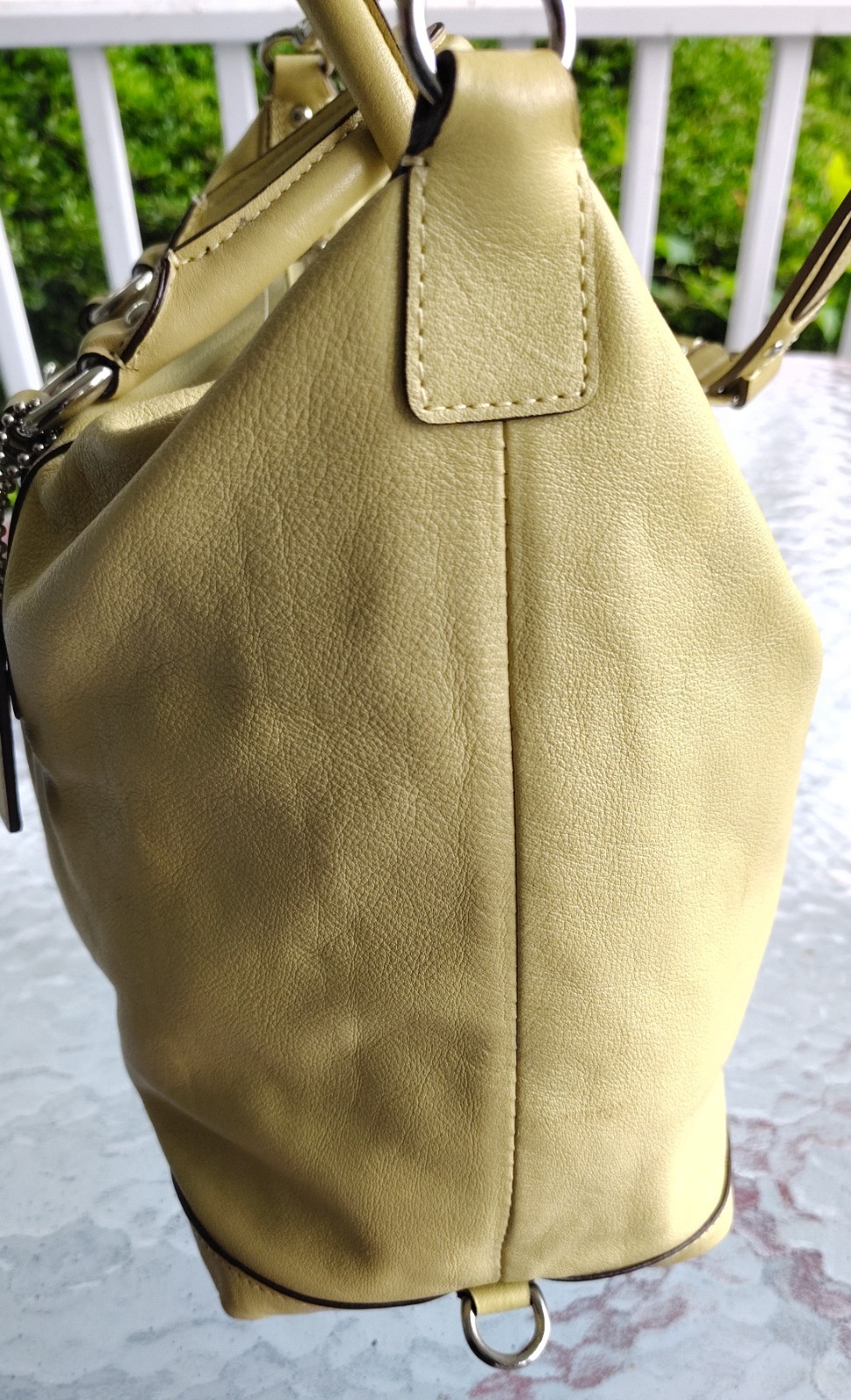 Coach LARGE F15447 Ashley Celery Green Leather Tote/Shoulder Bag