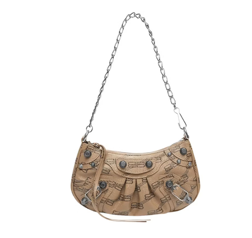 Auth BALENCIAGA Le Cagole Mini Crossbody Shoulder Bag Brown coated canvas