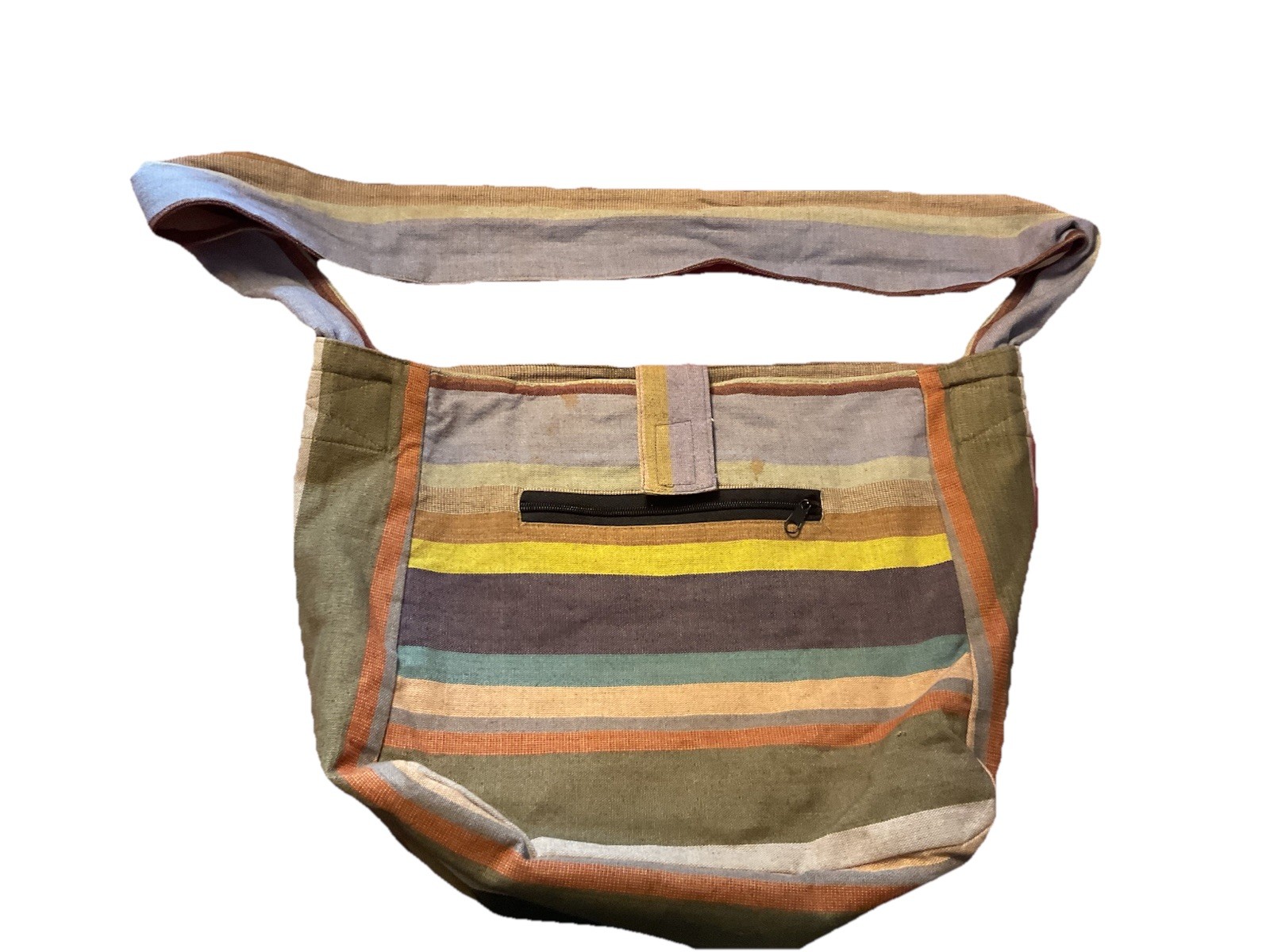 Unique Batik Stripe Colorful Boho Hobo Style Fabric Casual Tote Shoulder Bag