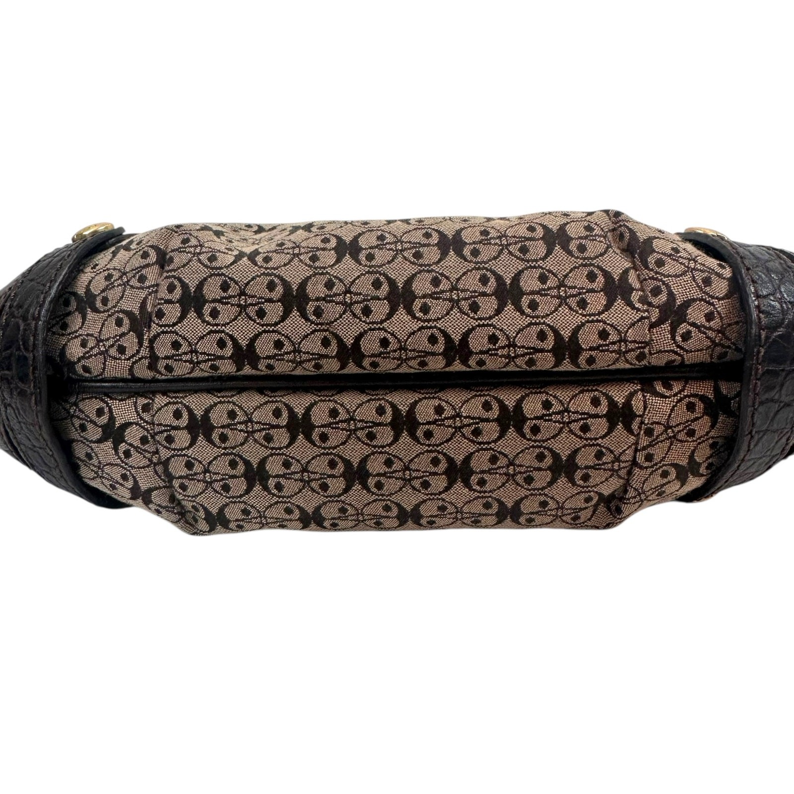 Coccinelle Ladybug Logo Crescent Shoulder Bag Y2K Monogram Hobo Leather Croc