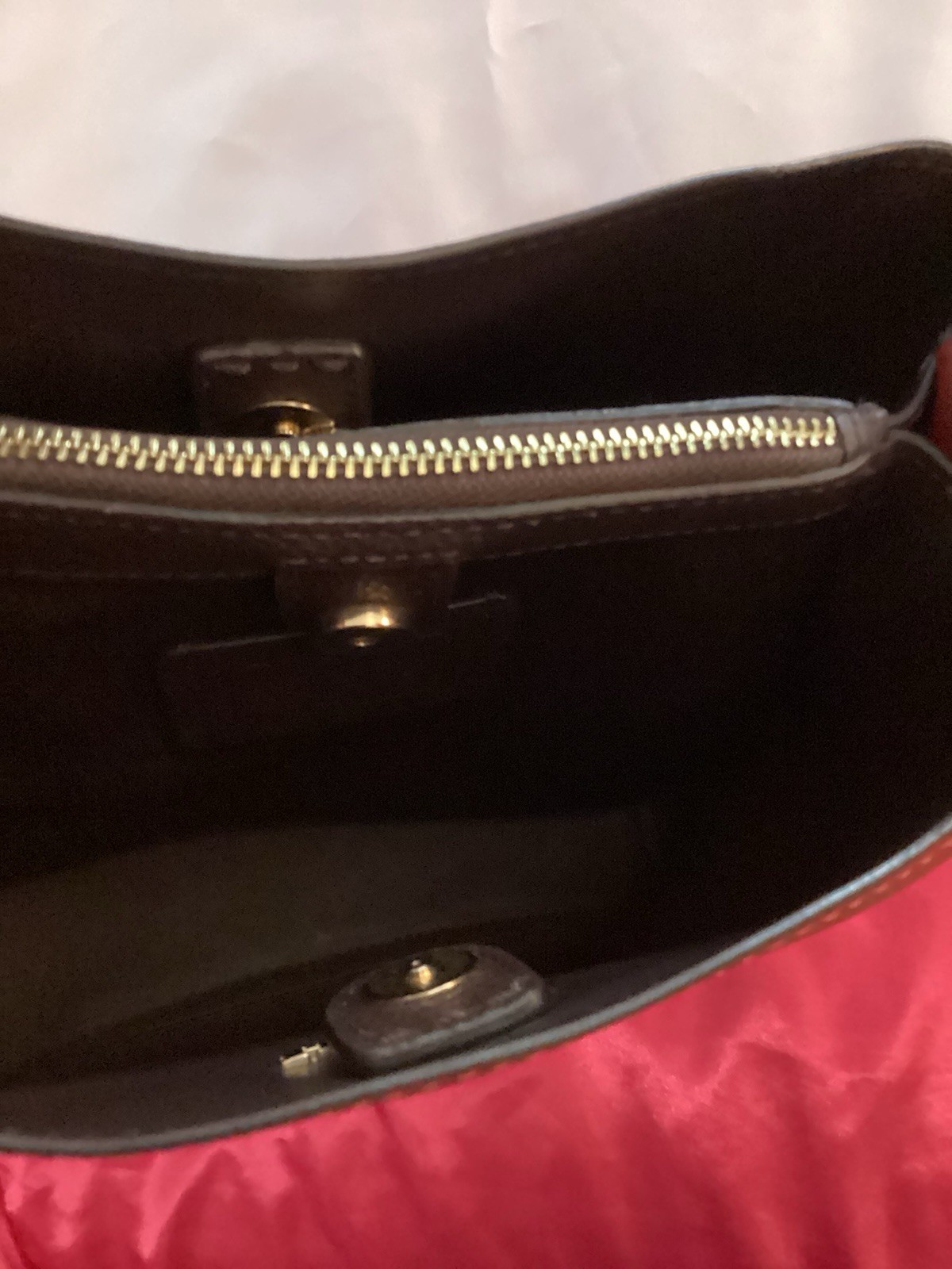 Coach Small Town Bucket Bag, Red Oxblood Leather, #1011, Preowned