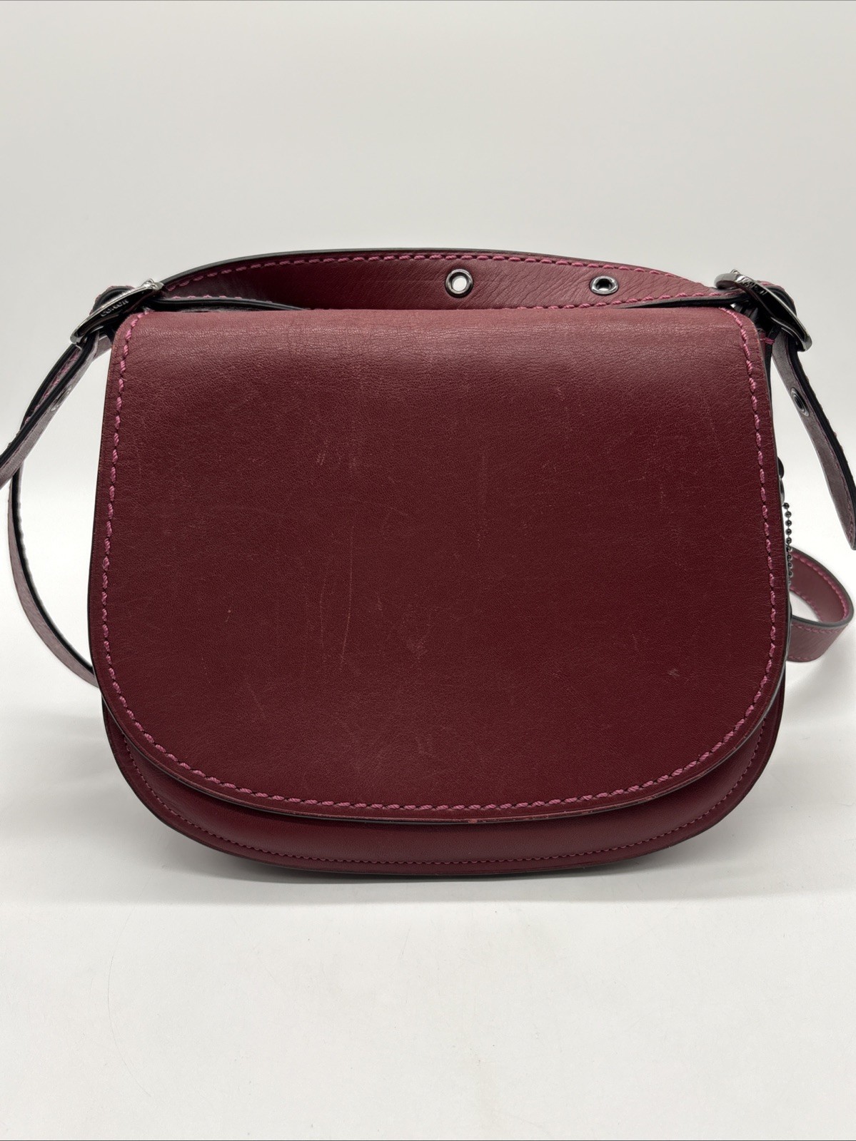 Vtg 90’s Coach Classic Shoulder Pouch Purse Bag 9170 Burgundy HTF Color
