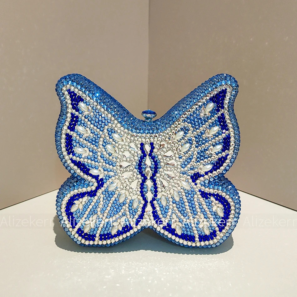 Butterfly Shaped Crystal Evening Bags Women 2026 Boutique Rhinestone Metallic Cl