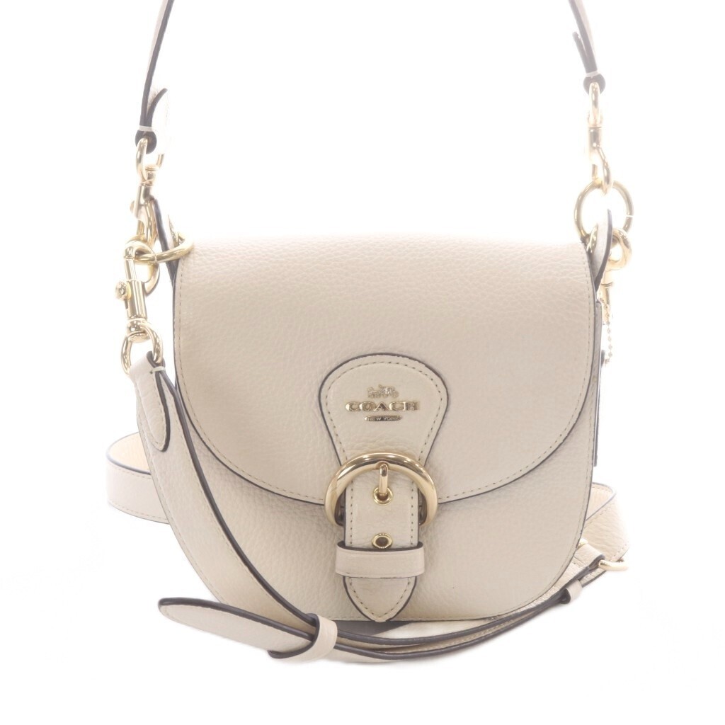 COACH Shoulder bag 2WAY Leather Beige C5685 Authentic From Japan