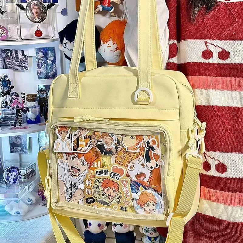 New Girls Harajuku Kawaii Ulzzang Itabag Simple High Quality Shoulder Bag with D