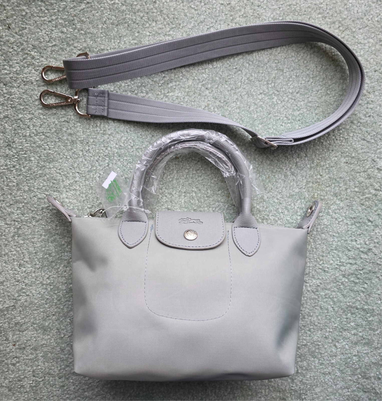 Grey Longchamp Mini Bag 21cm x 11cm x 17cm