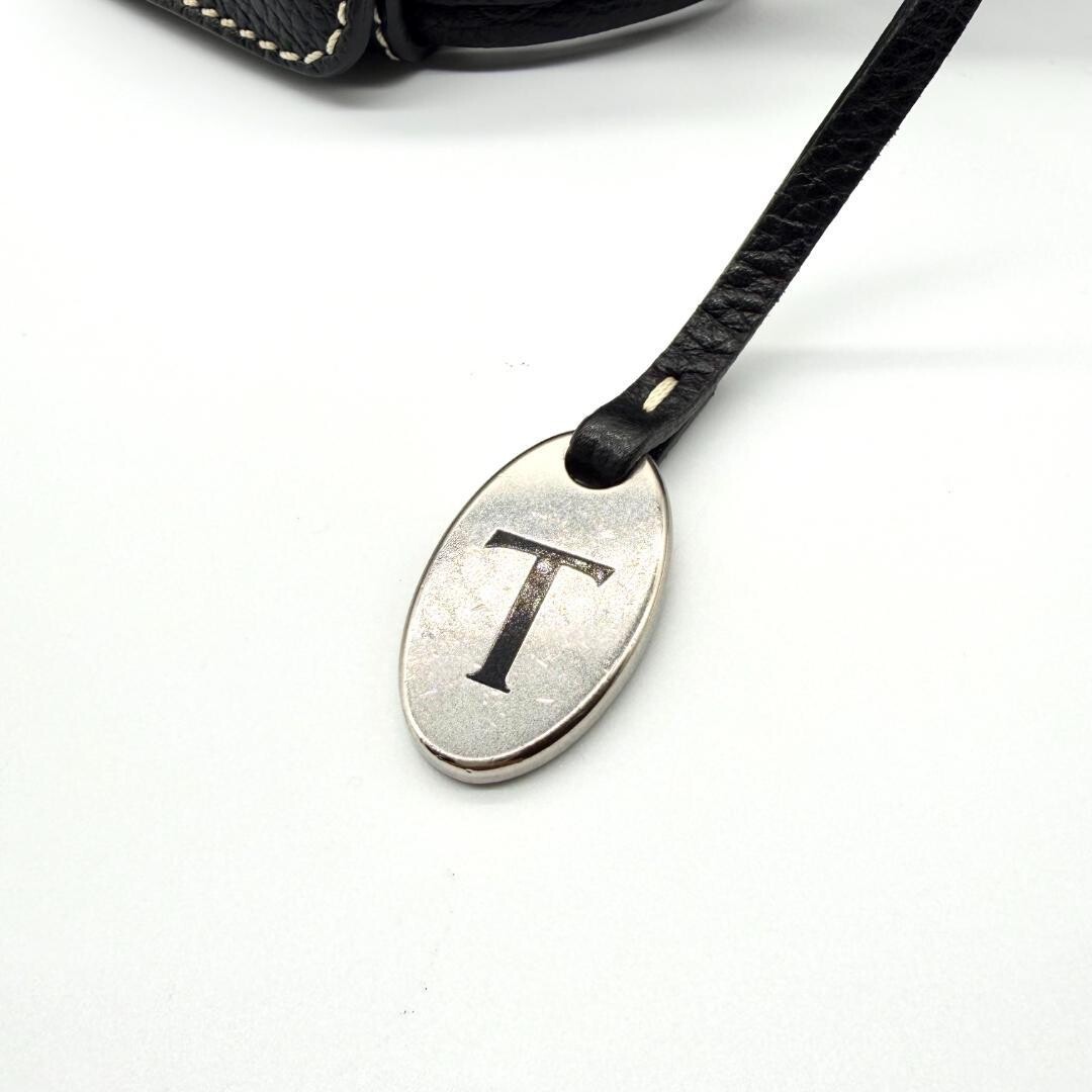 Tods Black Leather Shoulder Bag Womens Zip Hobo Y2K Dust Bag 34cm