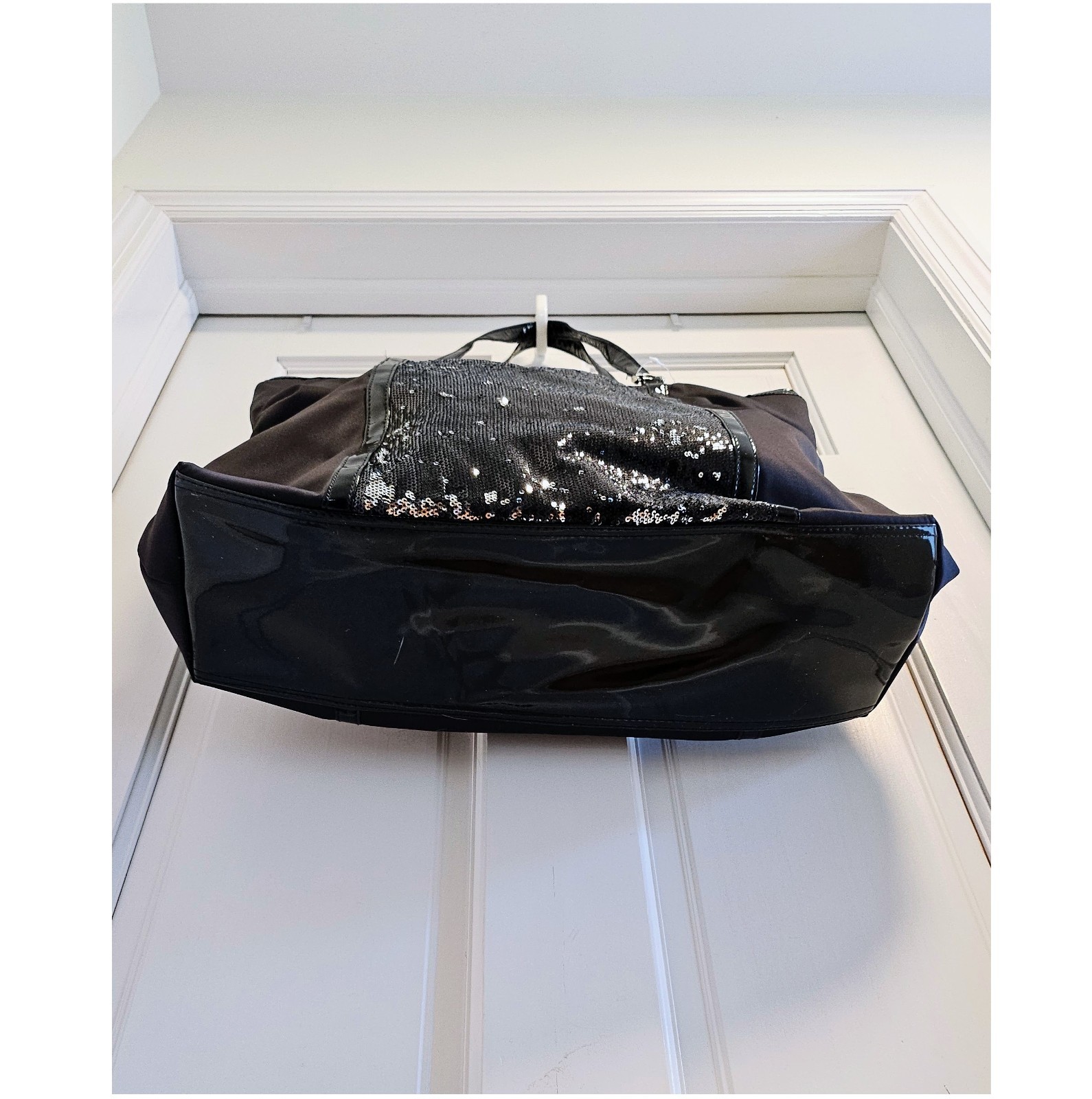 DSW Black and Silver Sequin-Embellished Large Tote