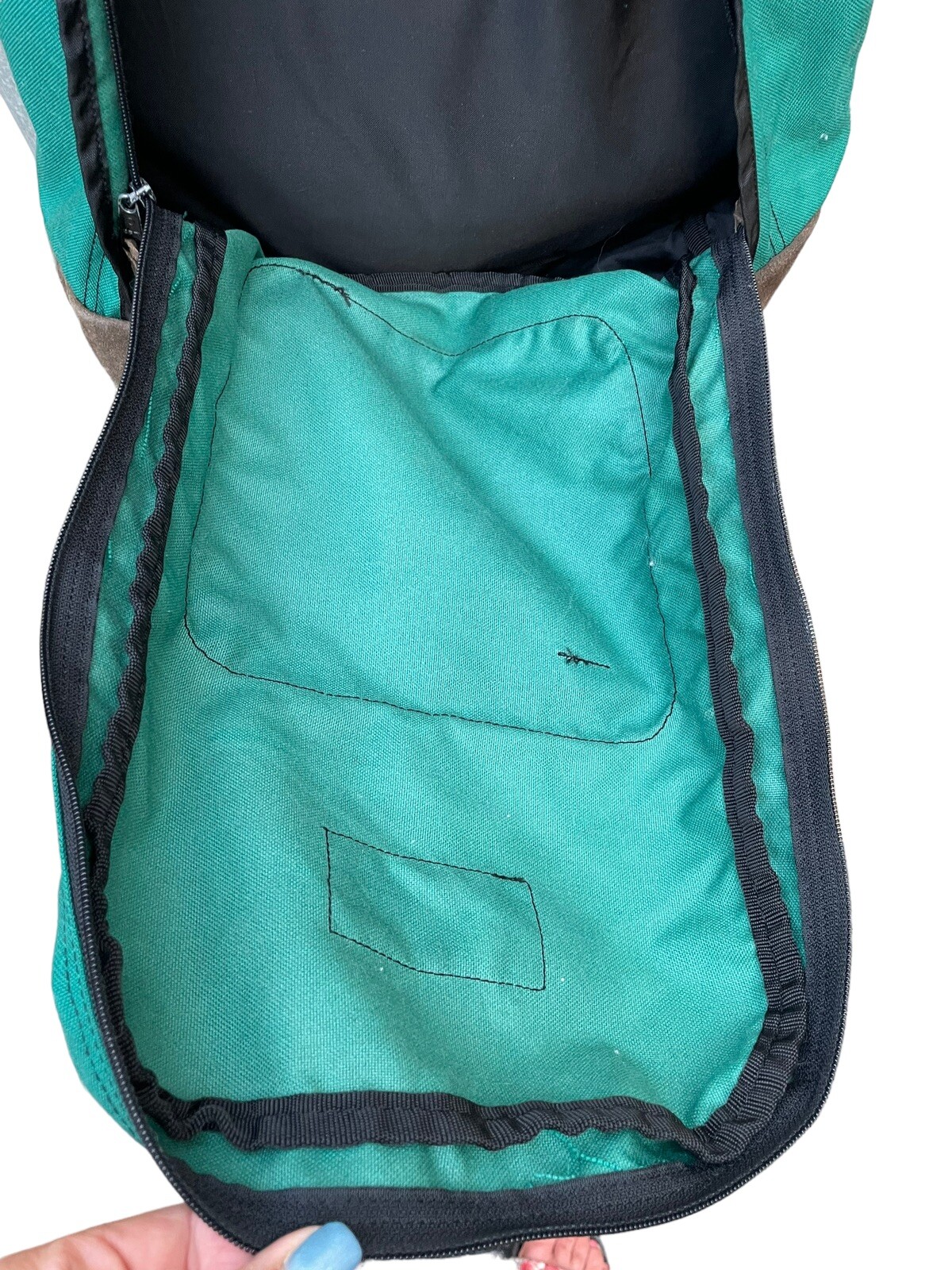 Rare 90s Vintage Nike Forest Green Leather Backpack Made In Korea