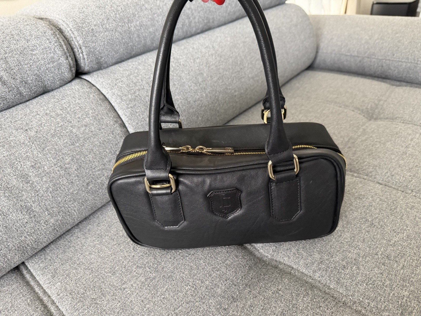 Custom Handmade Leather Bag (Lithuania) Genuine Leather | Black | Gold Hardware