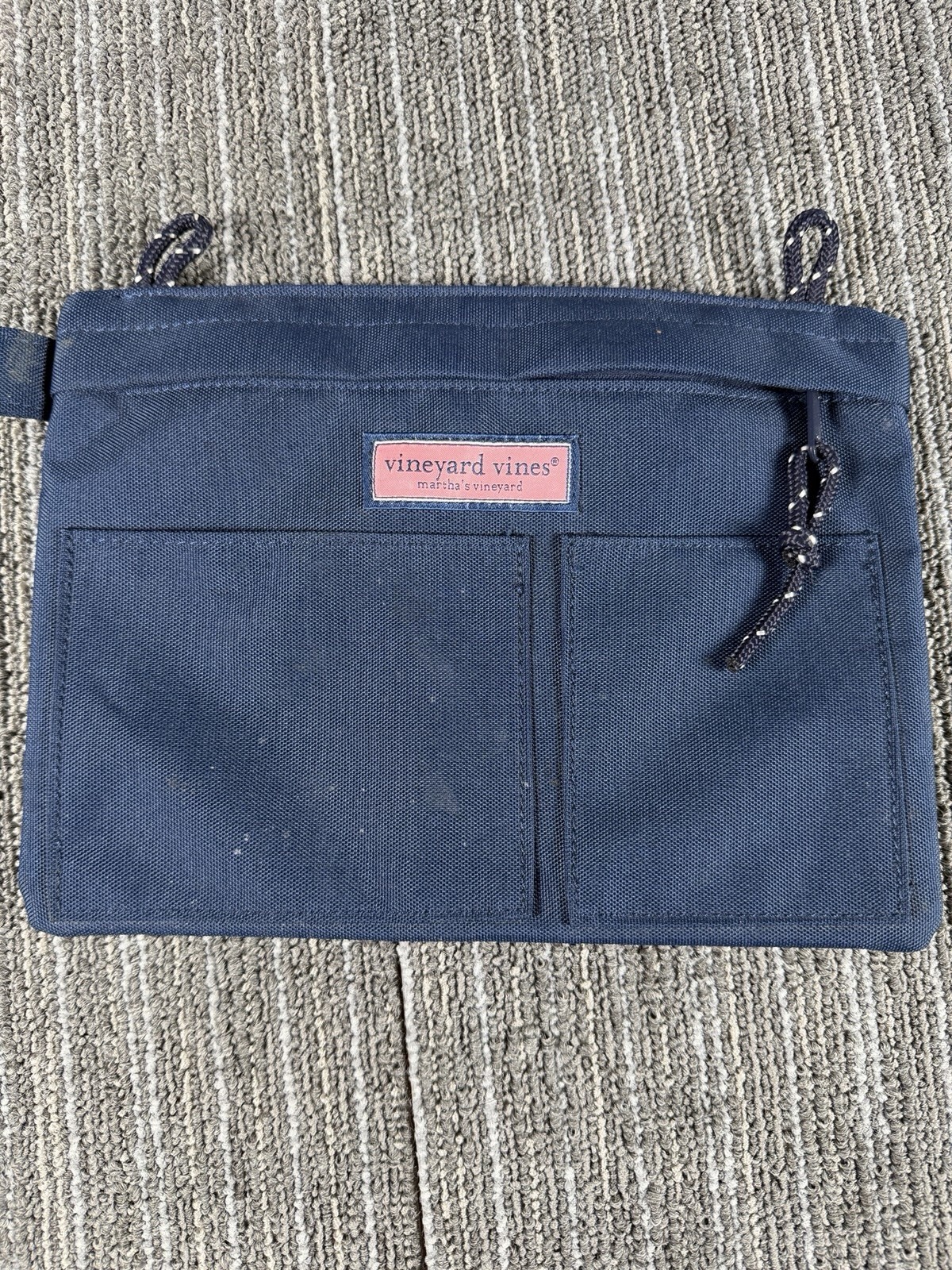 Vineyard Vines Navy Canvas Utility Storage Pouch/Organizer/ Bag Insert