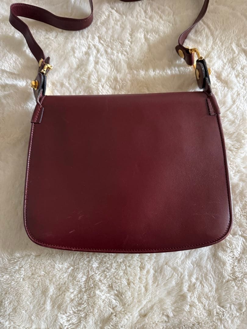 Cartier Leather Shoulder Bag Must Bordeaux Women France 129403