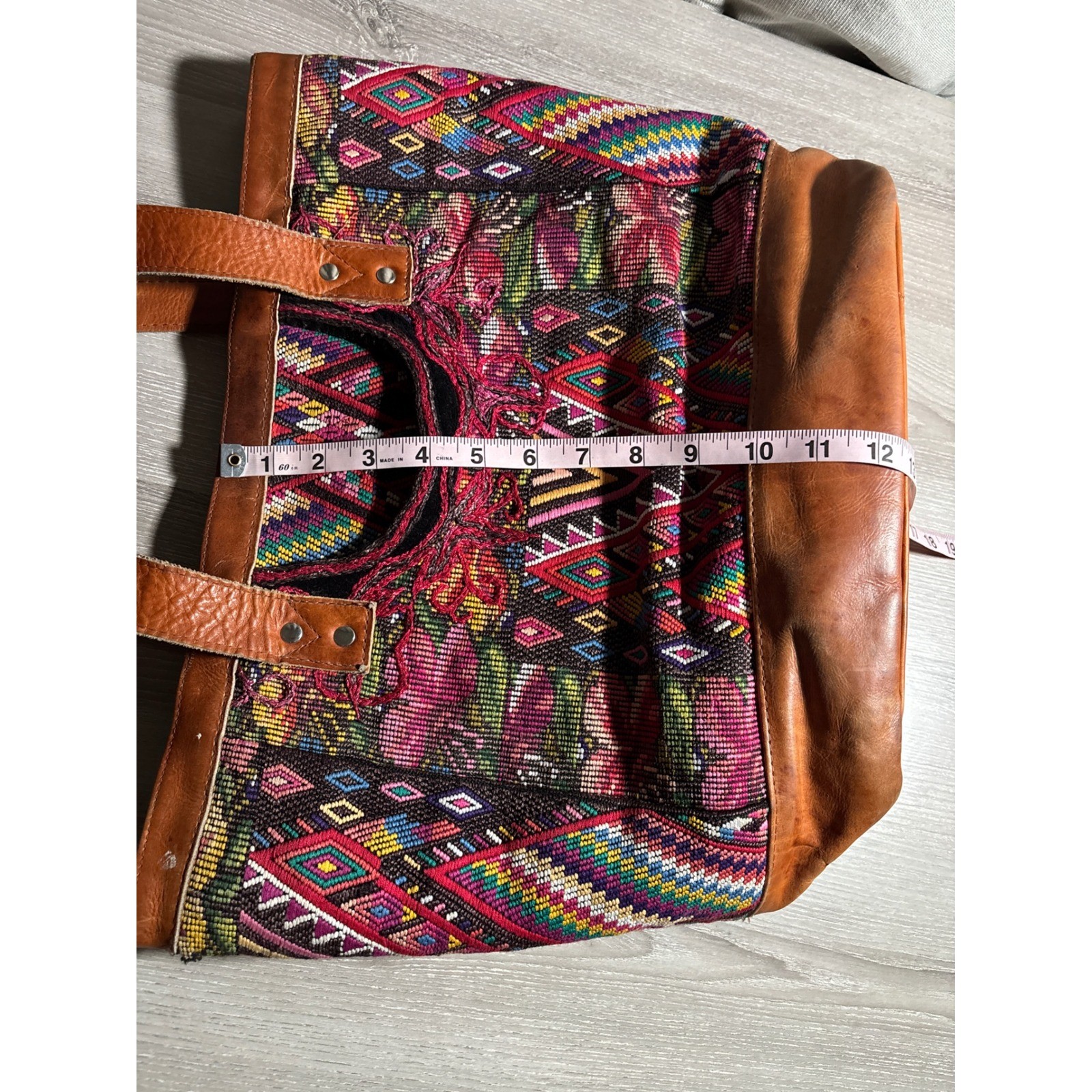Nena & Co. Leather Bag Purse Beaded Woven Boho Shoulder Bag Festival Artsy West