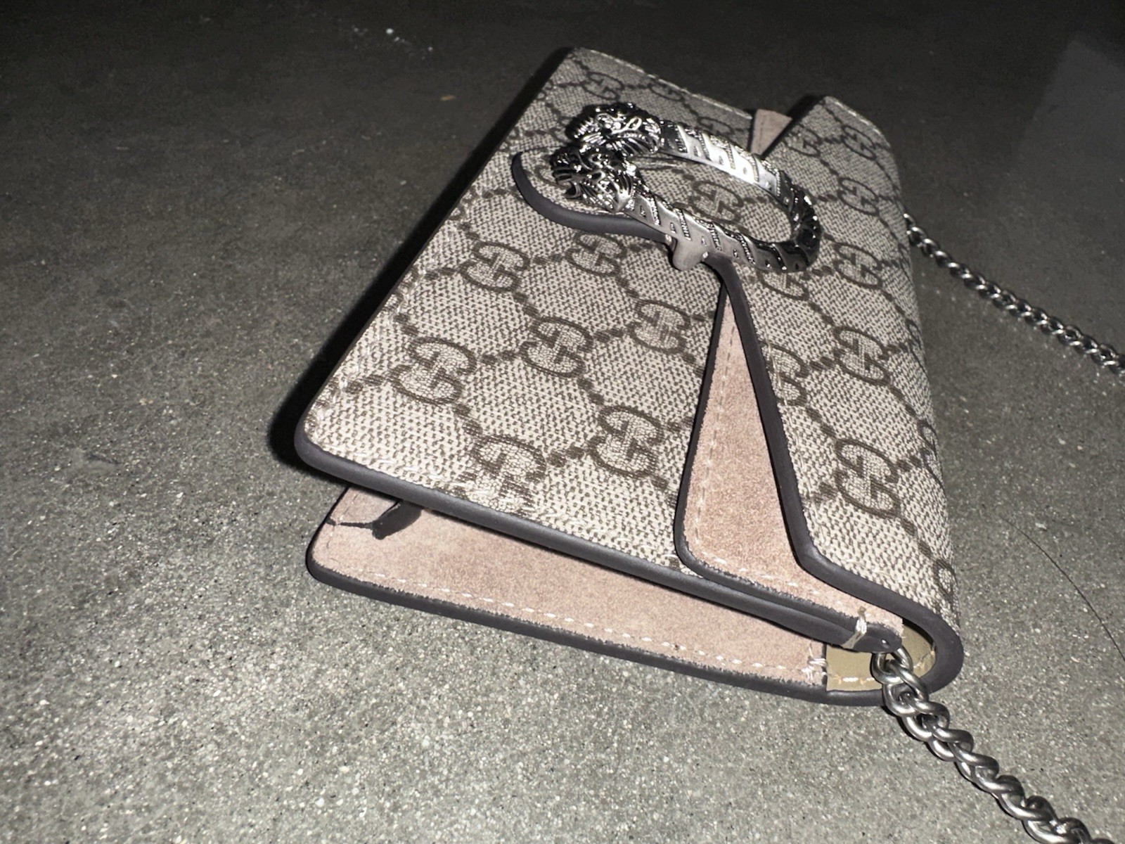Gucci Dionysus GG Supreme Super Mini Bag Canvas Suede Chain Bag Purse