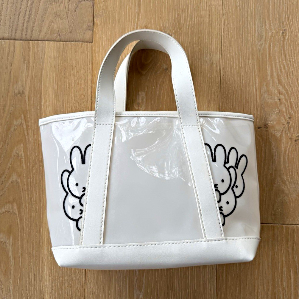 Miffy White Mini Tote Bag Bunny Applique Open Top