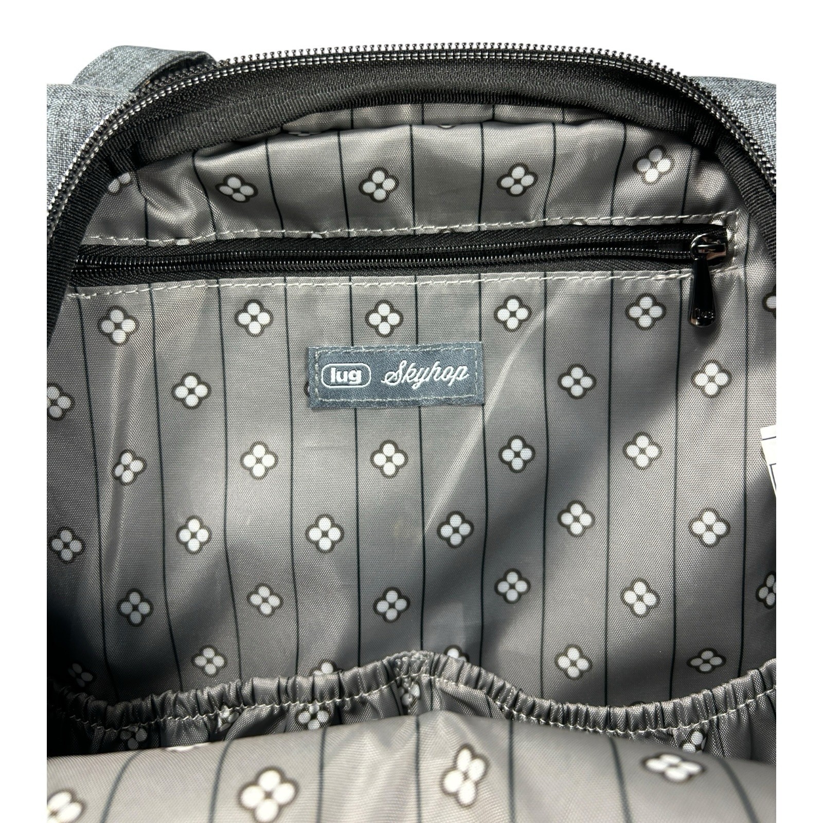 Lug Skyhop Gray Quilted Polyester Backpack Bag Convertible