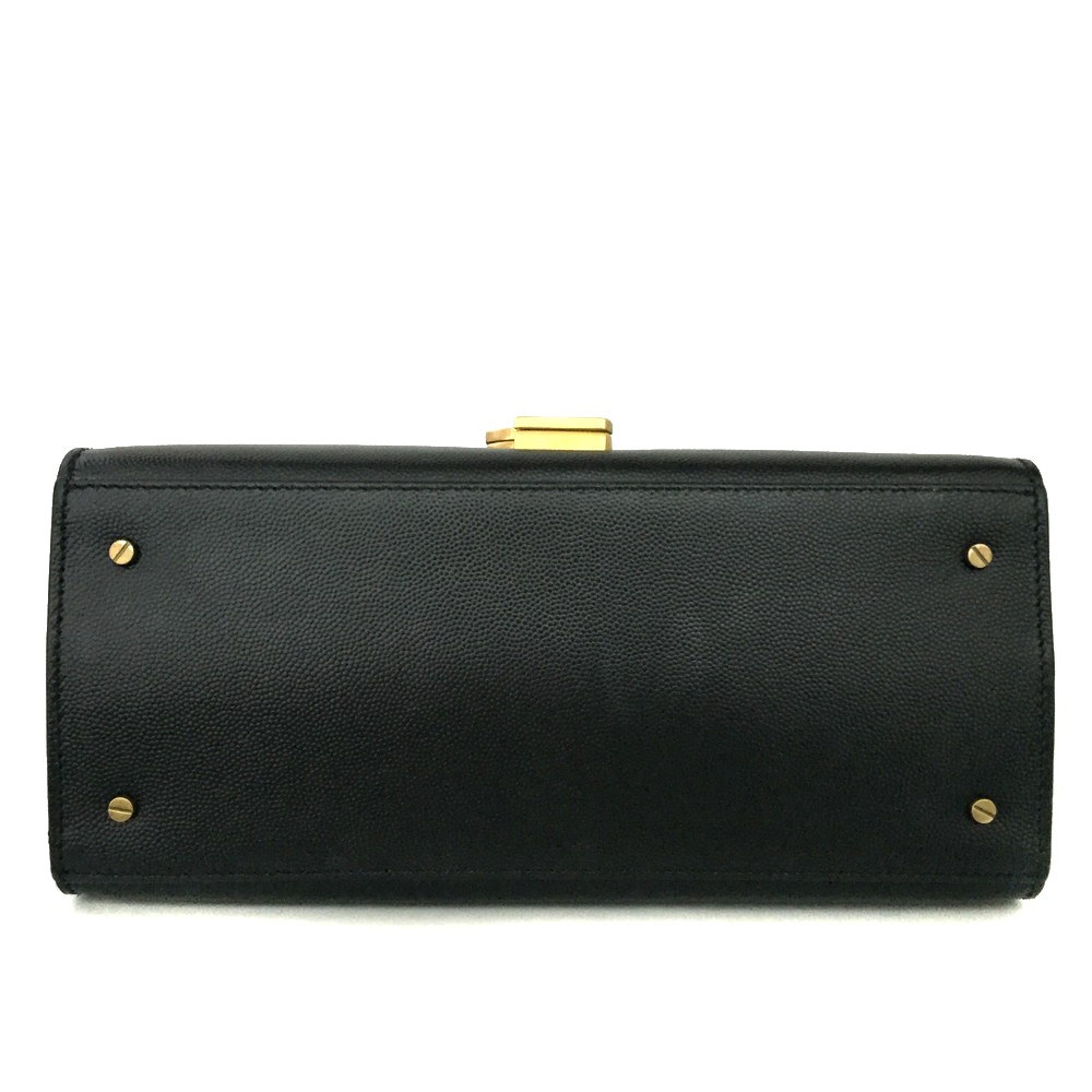 EGA Saint Laurent Cassandra Leather 2WAY Top Handle Bag Black/7CC0164