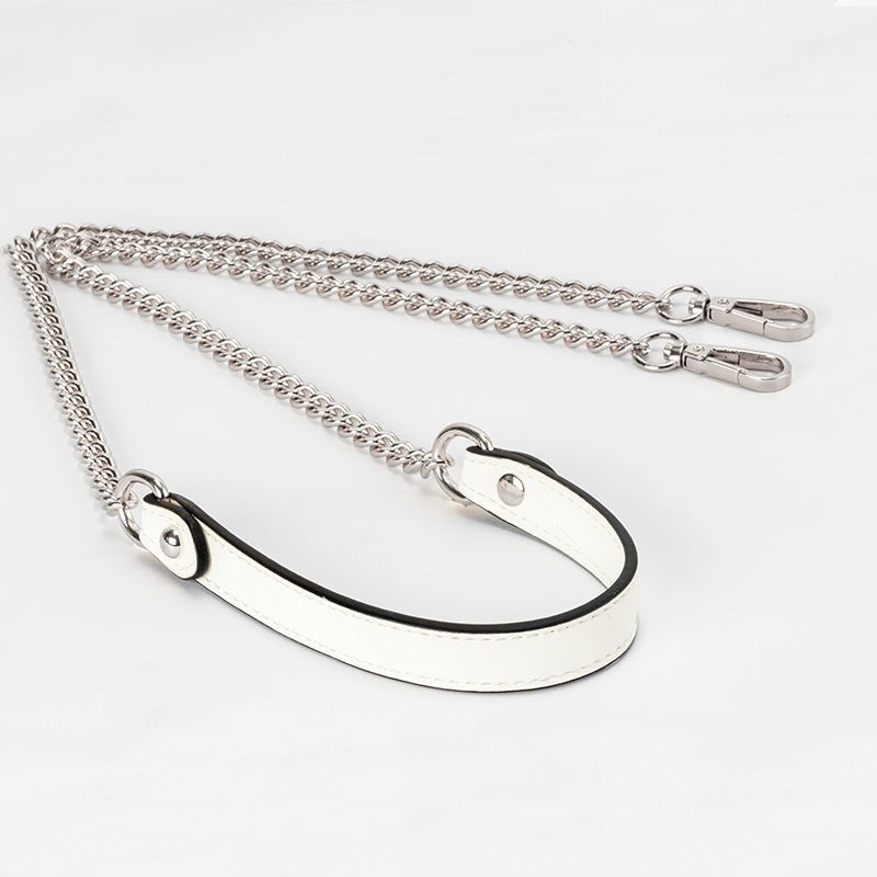 58-200cm Replacement Retro PU Leather Purse Chain For Handle Shoulder Bag Silver
