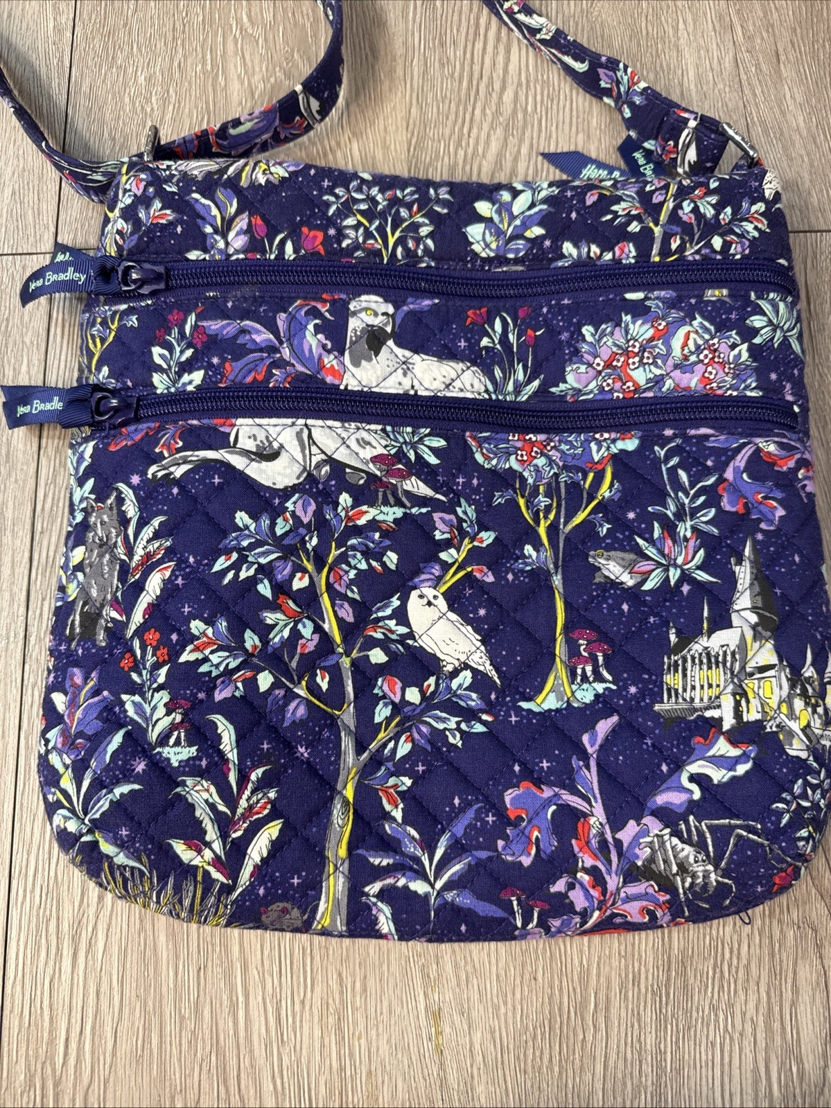Vera Bradley Harry Potter Triple Zip Hipster Purse Forbidden Forest Purple