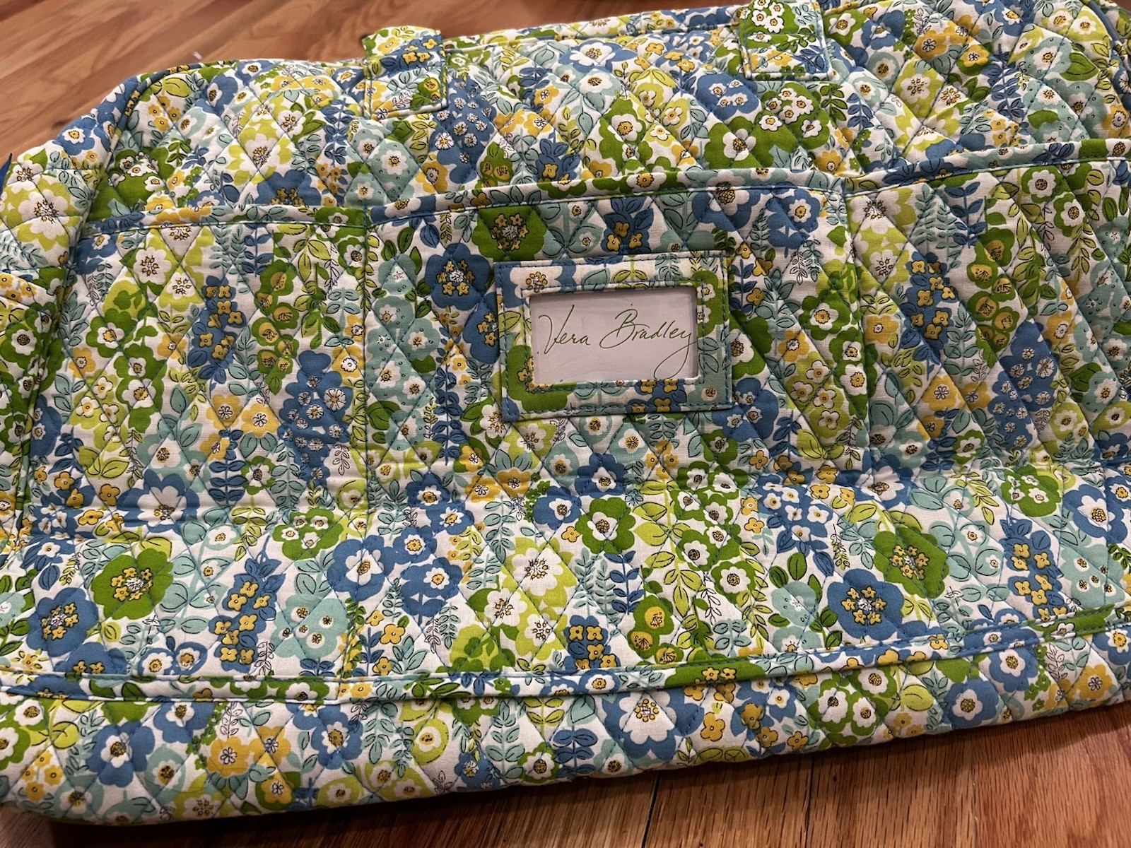 Vera Bradley Quilted Duffel Bag Yellow Blue Paisley Floral Pattern