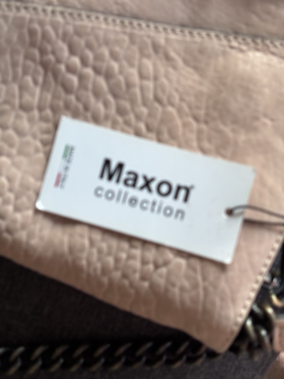 Maxon- Made In Italy Light Pink Leather Handbag Leather