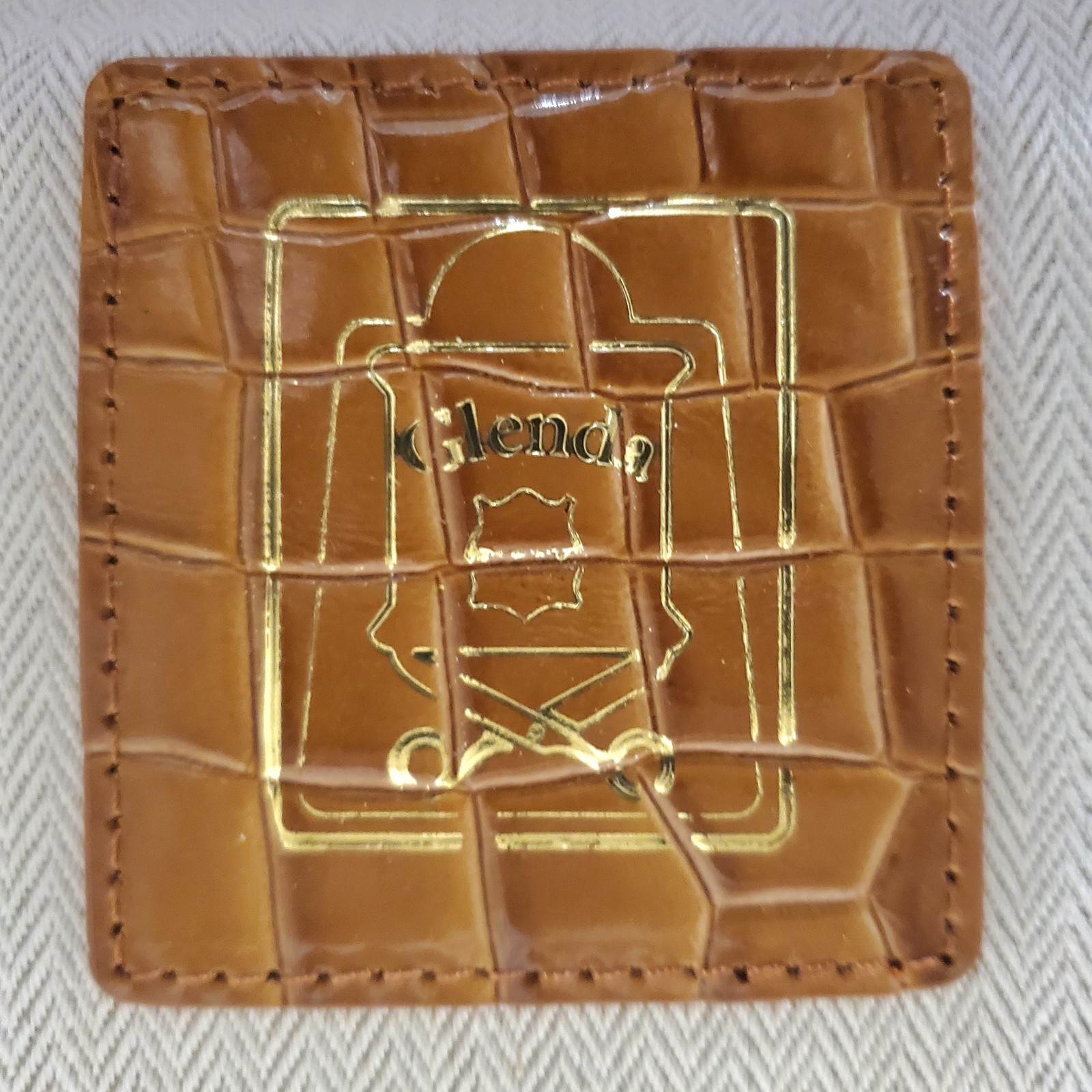 Glenda Bloom Statement Cube Bag Vanity Case Embossed Alligator Leather Lux Chain