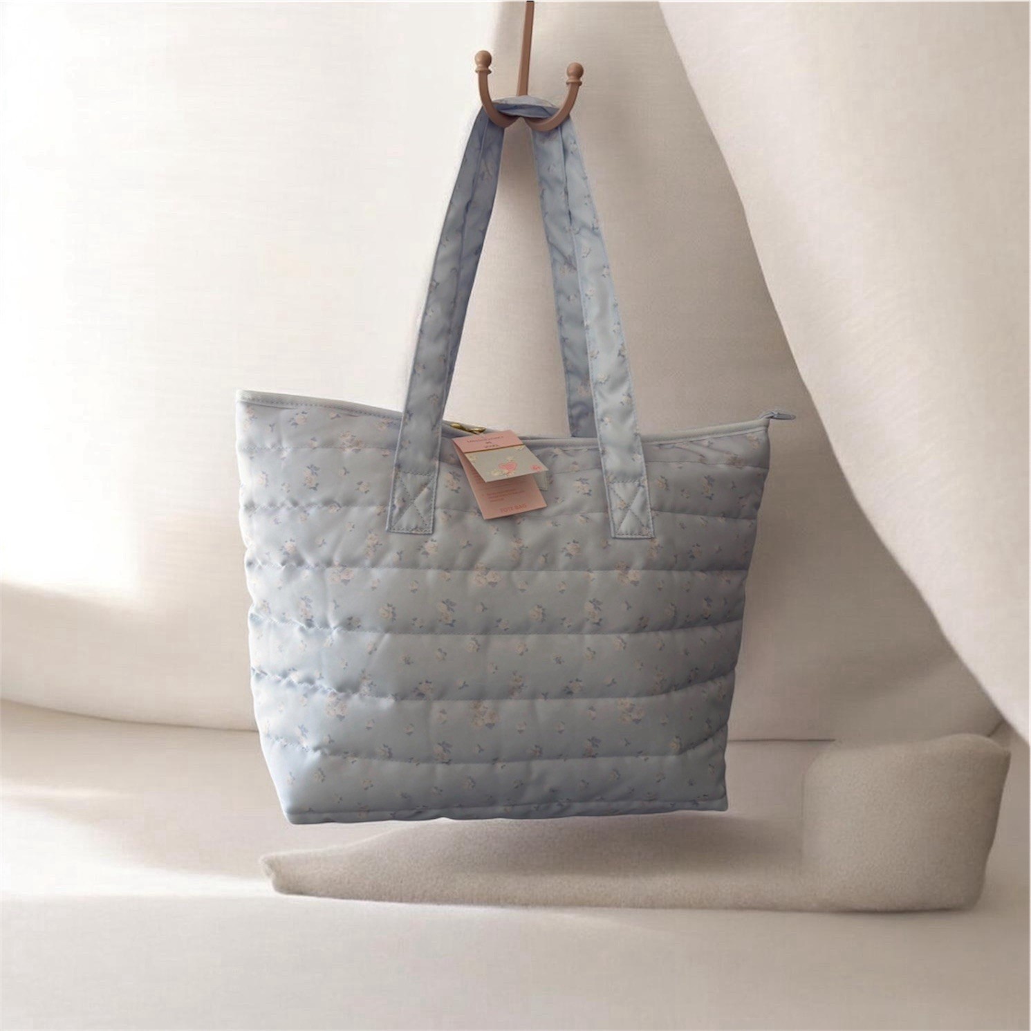 LoveShackFancy x Target – Yoobi Everblooming Rosettes Ditsy Quilted Tote Bag BOW
