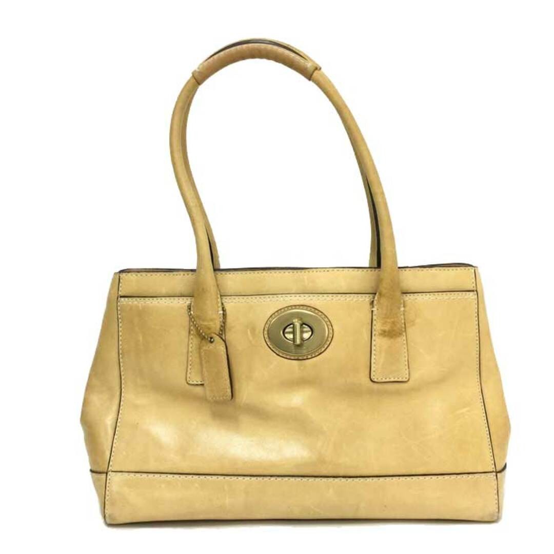 COACH 11553 Medium Madeline Shoulder Bag Beige Leather Vintage Tote 30x20x11.5cm