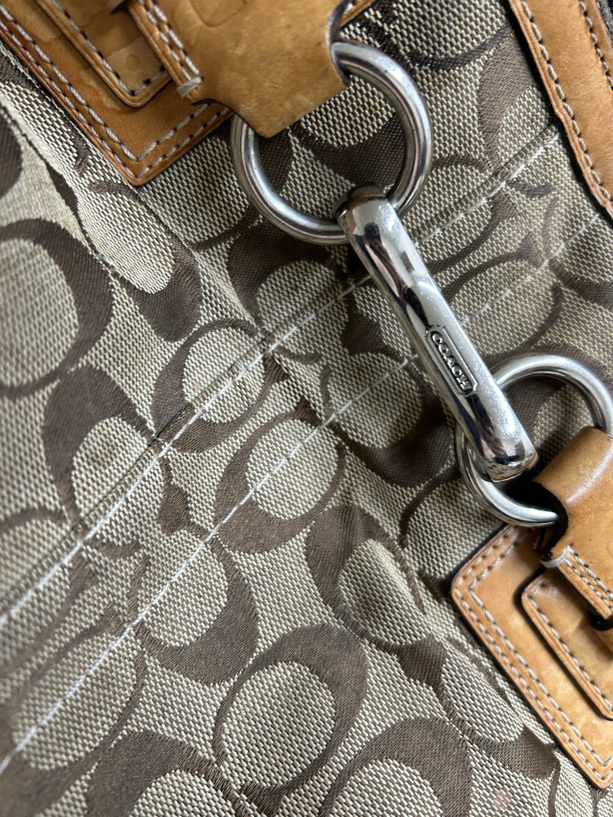 Coach Vintage Horsebit Large shoulder bag Zip Detachable Strap Brown y2k