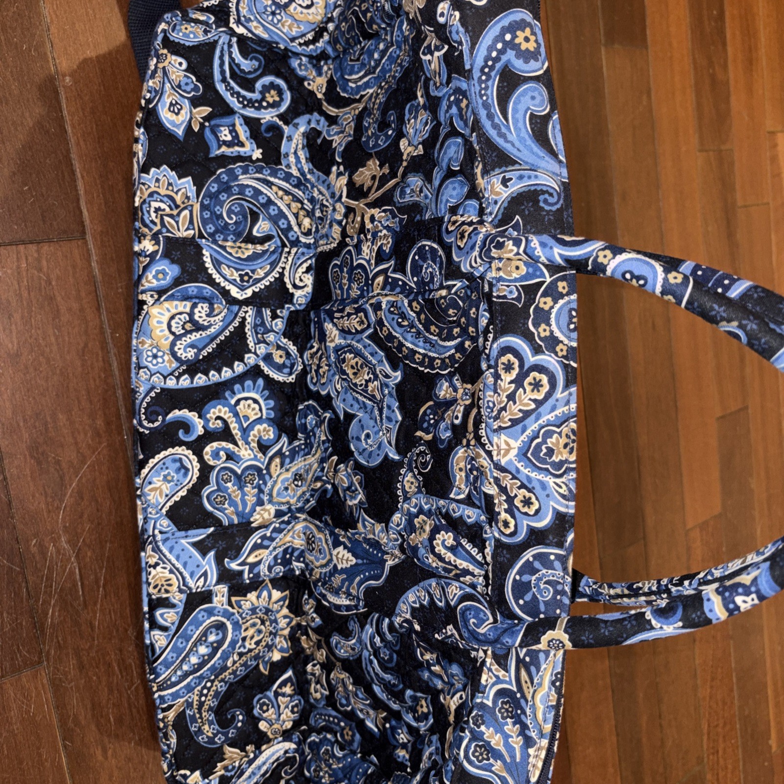 VTG Vera Bradley Windsor Navy Weekender Travel Bag VGUC