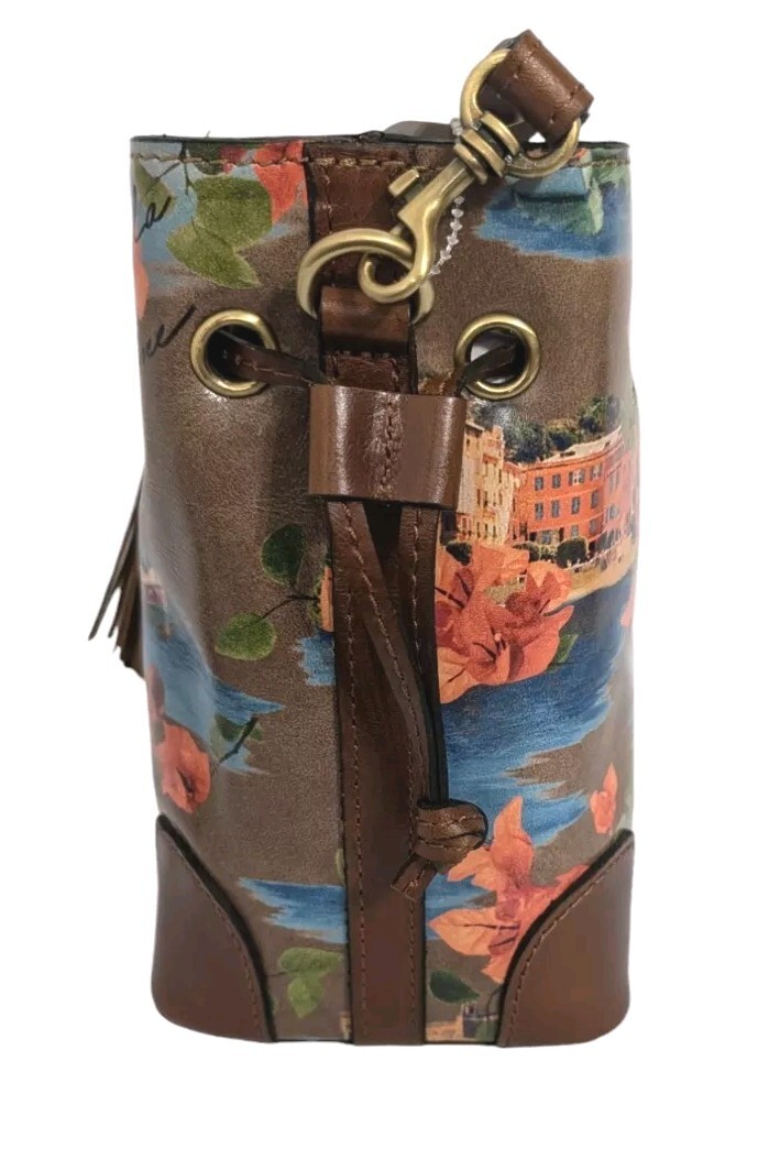 Patricia Nash Chaumont Leather Top Handle Crossbody Bucket Bag-French Riviera