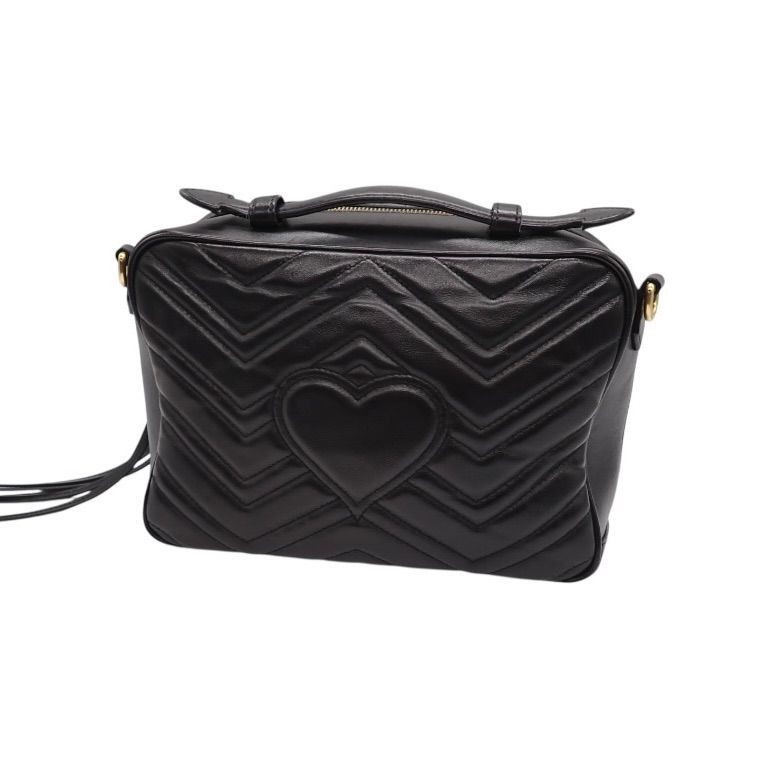 GUCCI Bag: GG Marmont 498100 Black W29H19D10.5cm w/o accessories;