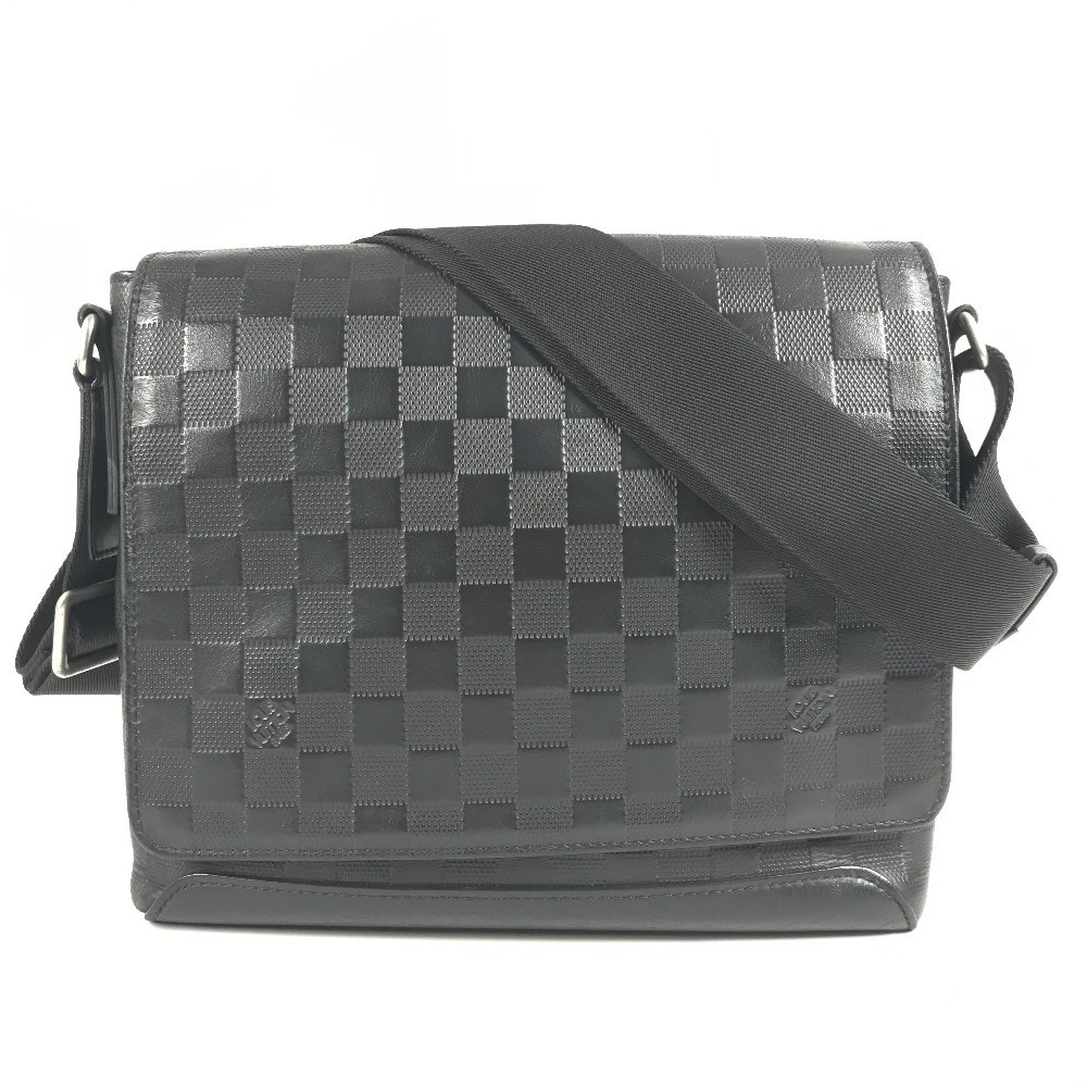 LOUIS VUITTON N41033 Damier Infini District PM crossbody Shoulder Bag onyx Black