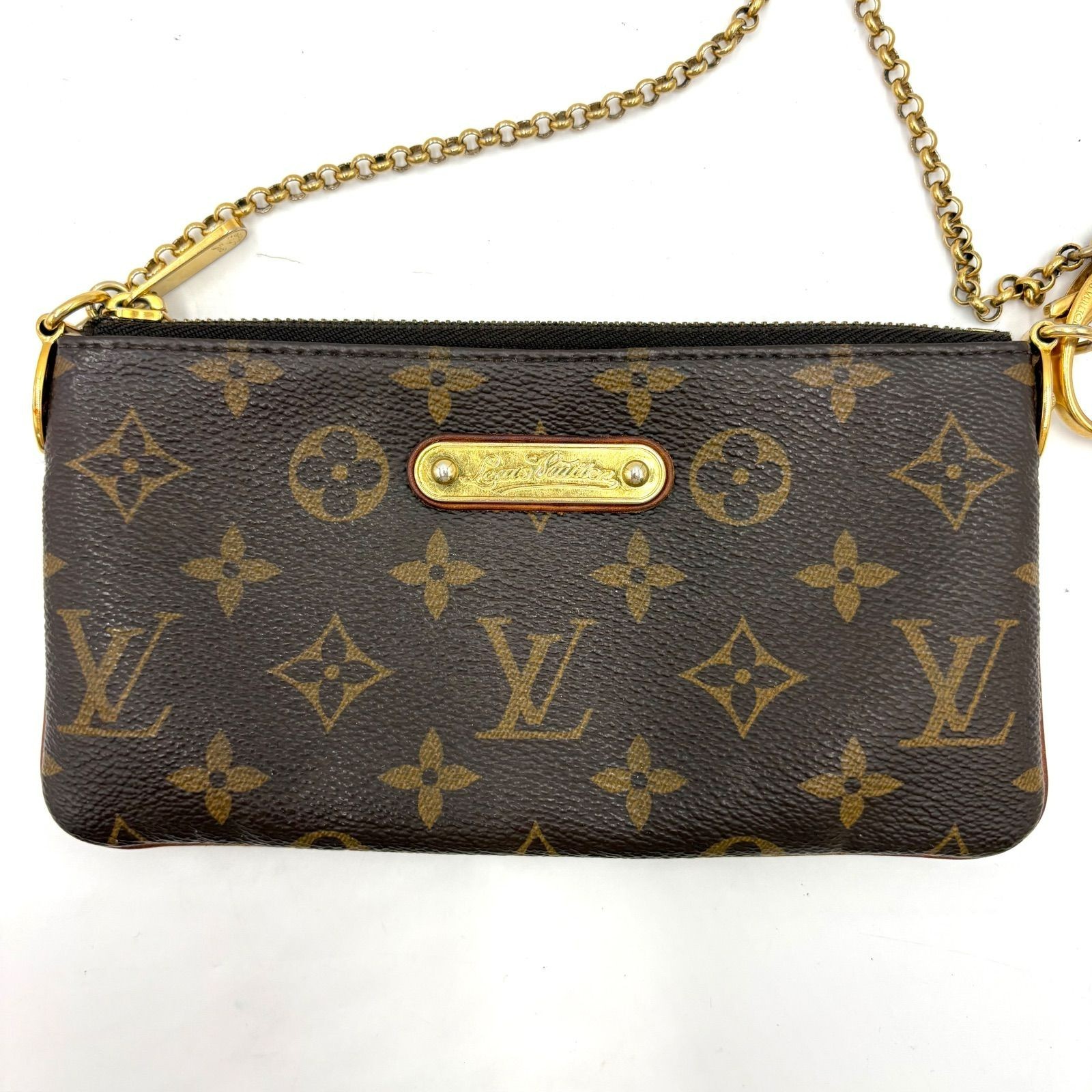 Auth Louis Vuitton Pochette Mira MM Accessory Pouch Chain Shoulder Bag M60094
