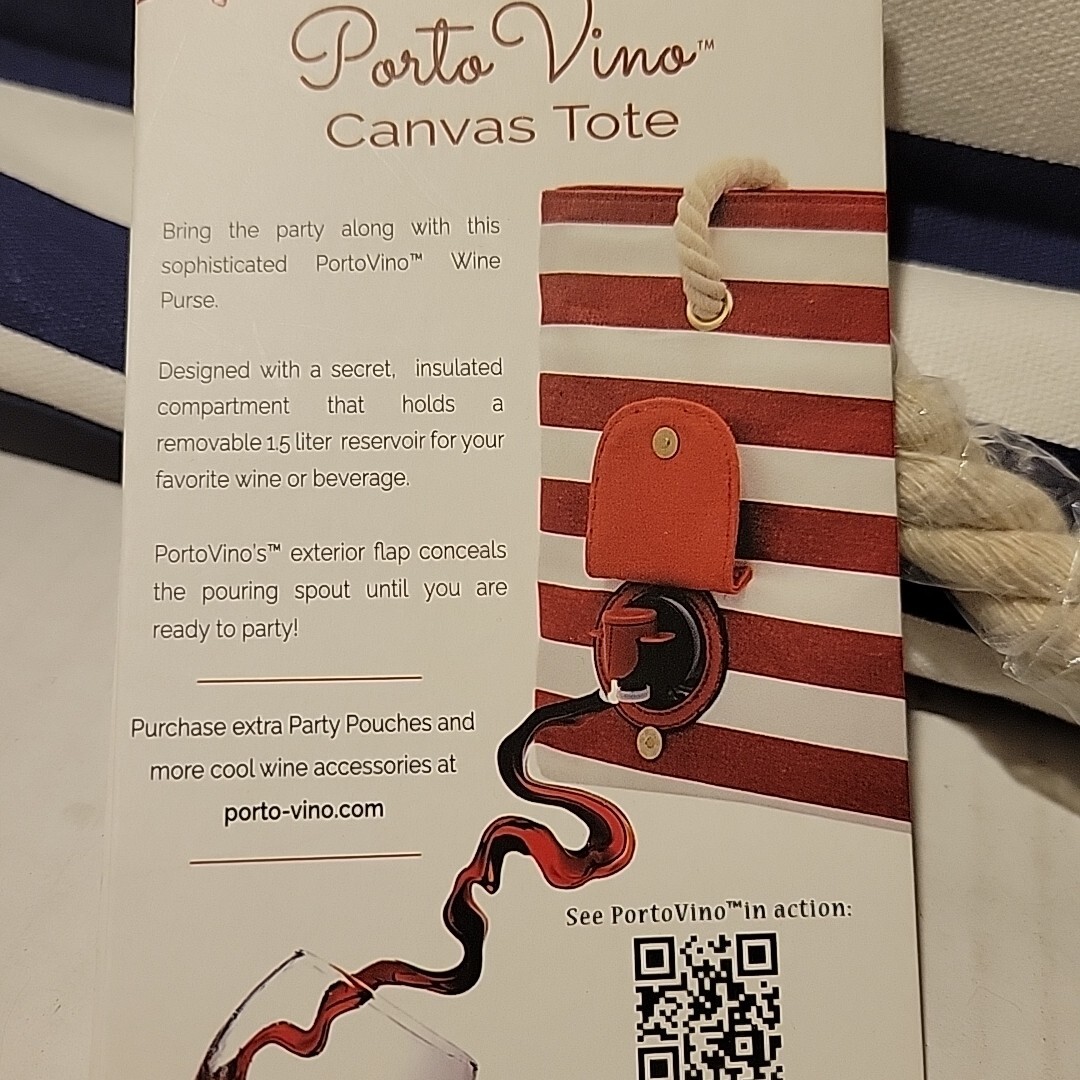 Beach Wine Purse/tote With Hidden Leakproof Insulated Compartment Hold 1.5 Liter
