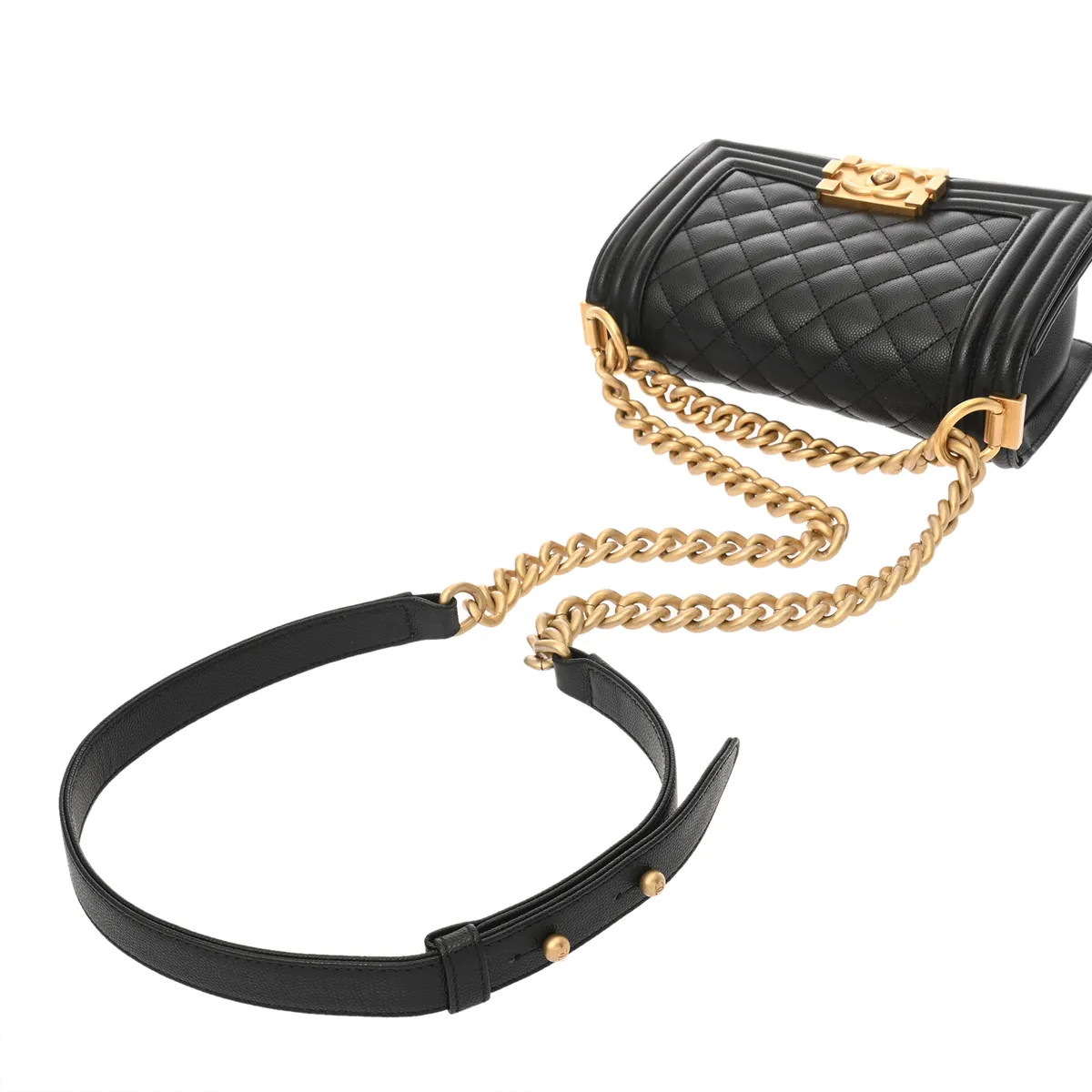 Chanel cm A67085 Shoulder Bag Grained Calfskin Black #WB638