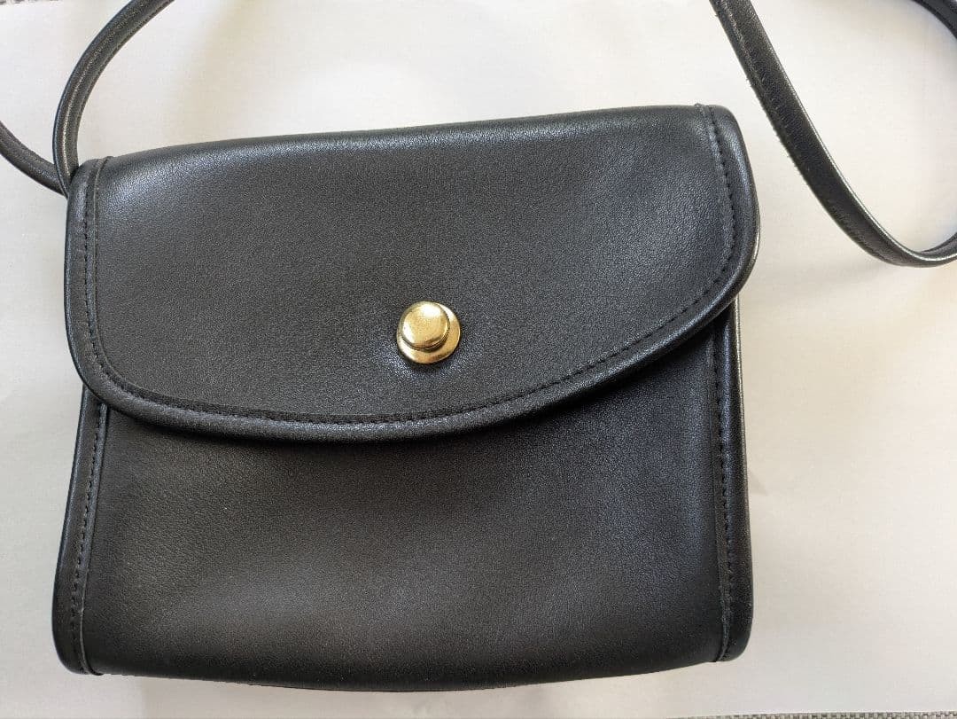 COACH Old Coach Shoulder Bag Black Grained Leather